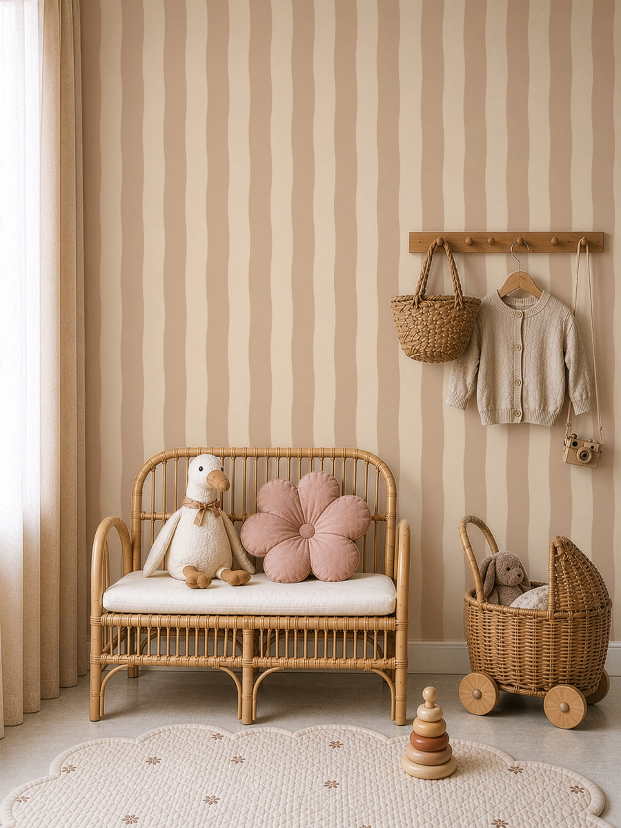 Behang Wavy Stripes - desert