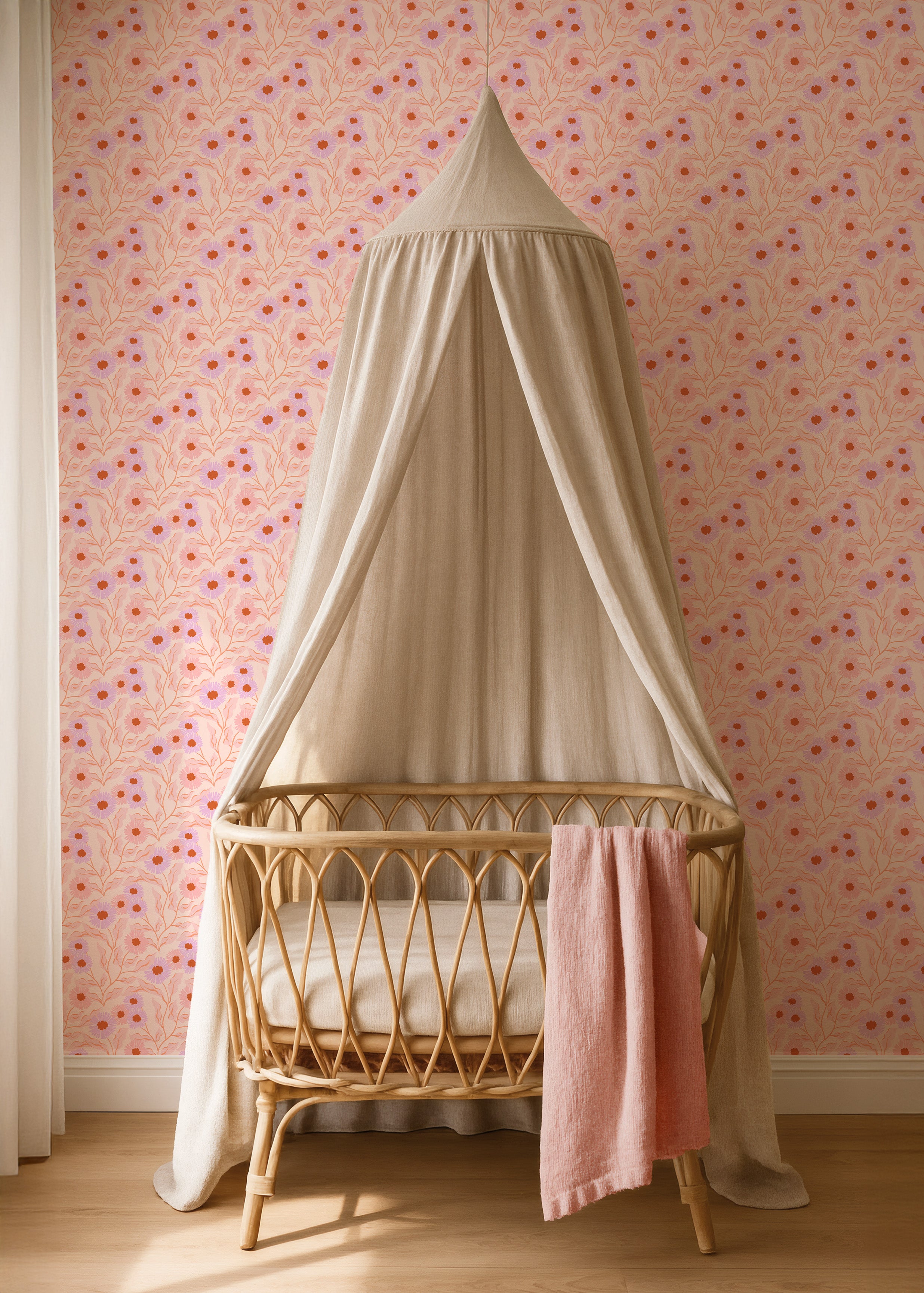 Behang Sunset Daisies