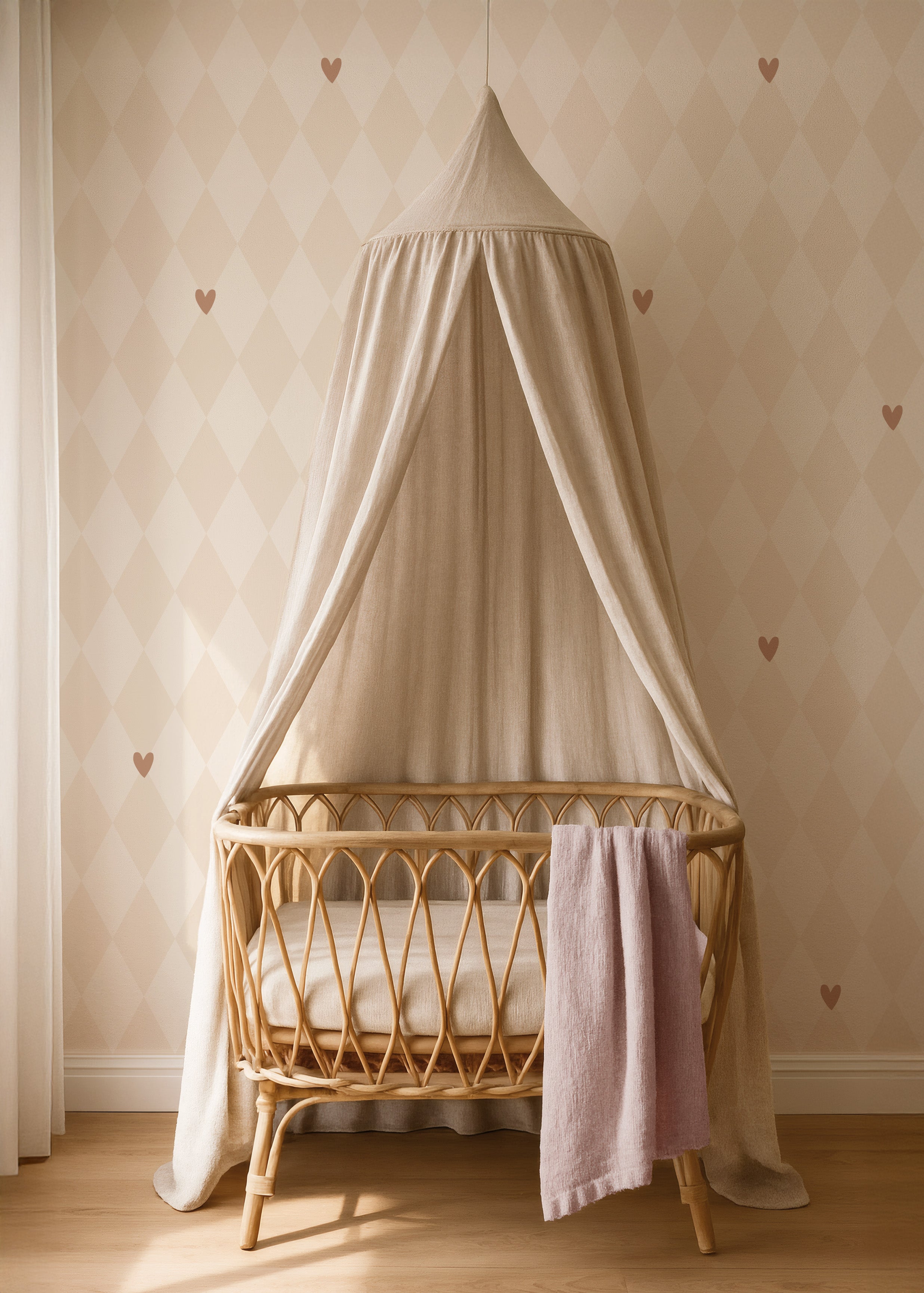 Wallpaper Wiebertje - beige | hearts