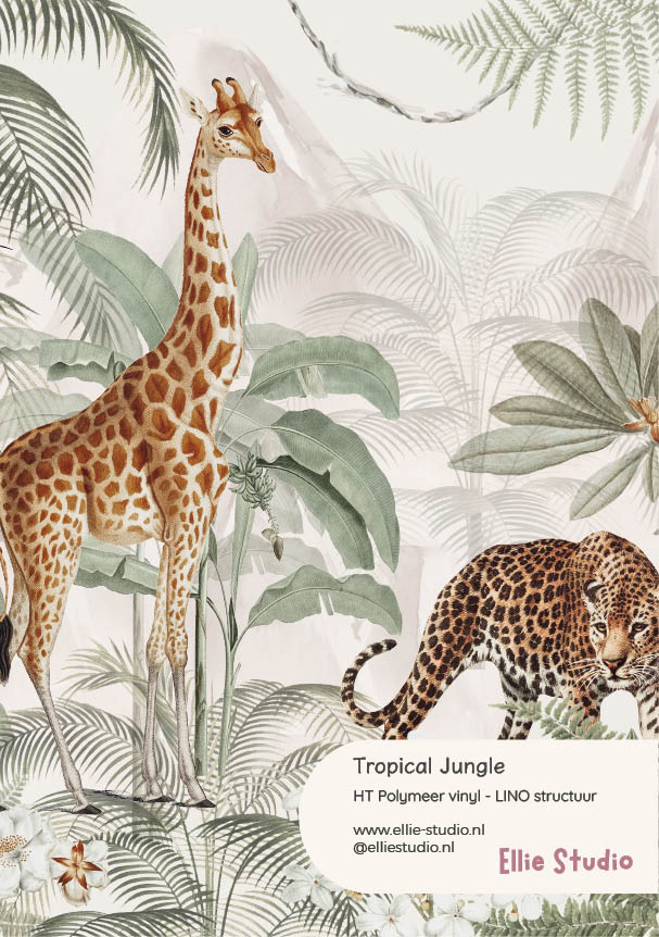 Muursticker staal - Tropical Jungle