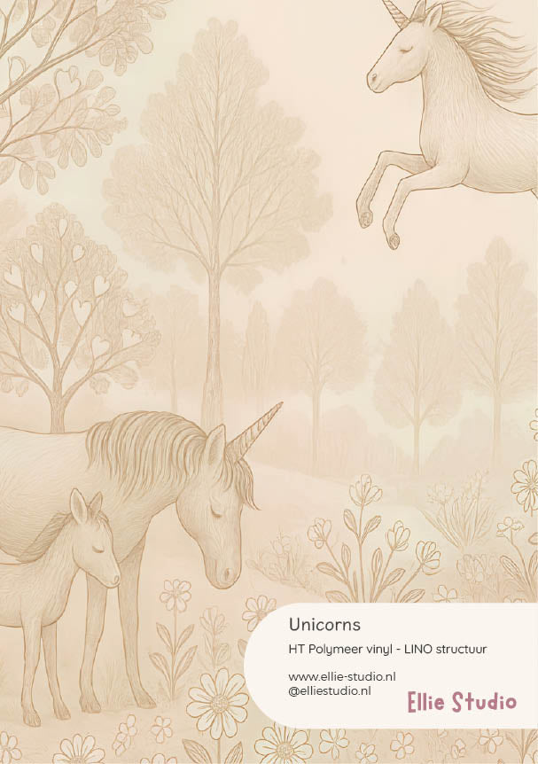 Muursticker staal - Unicorns