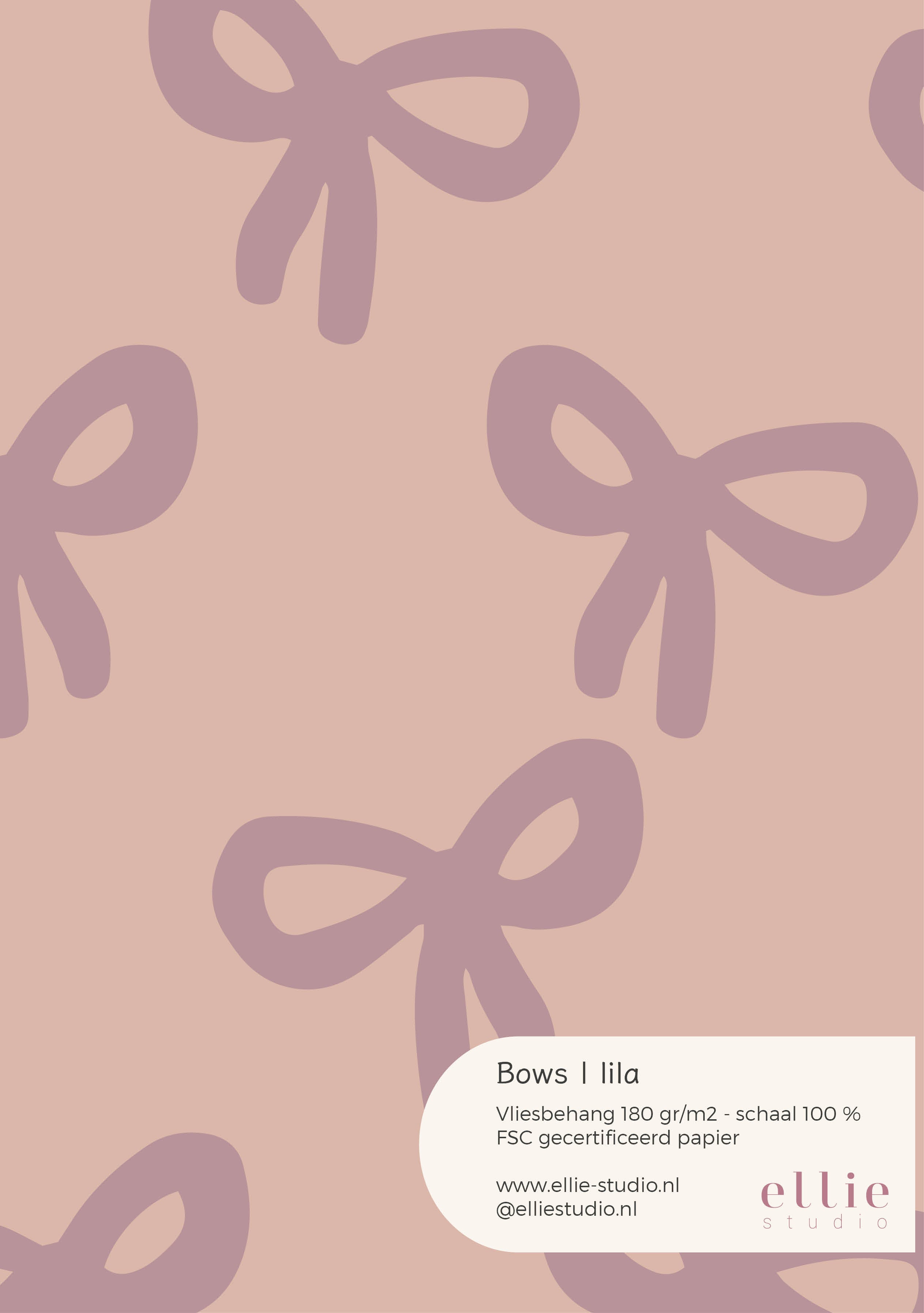 Wallpaper sample Bows - lilac