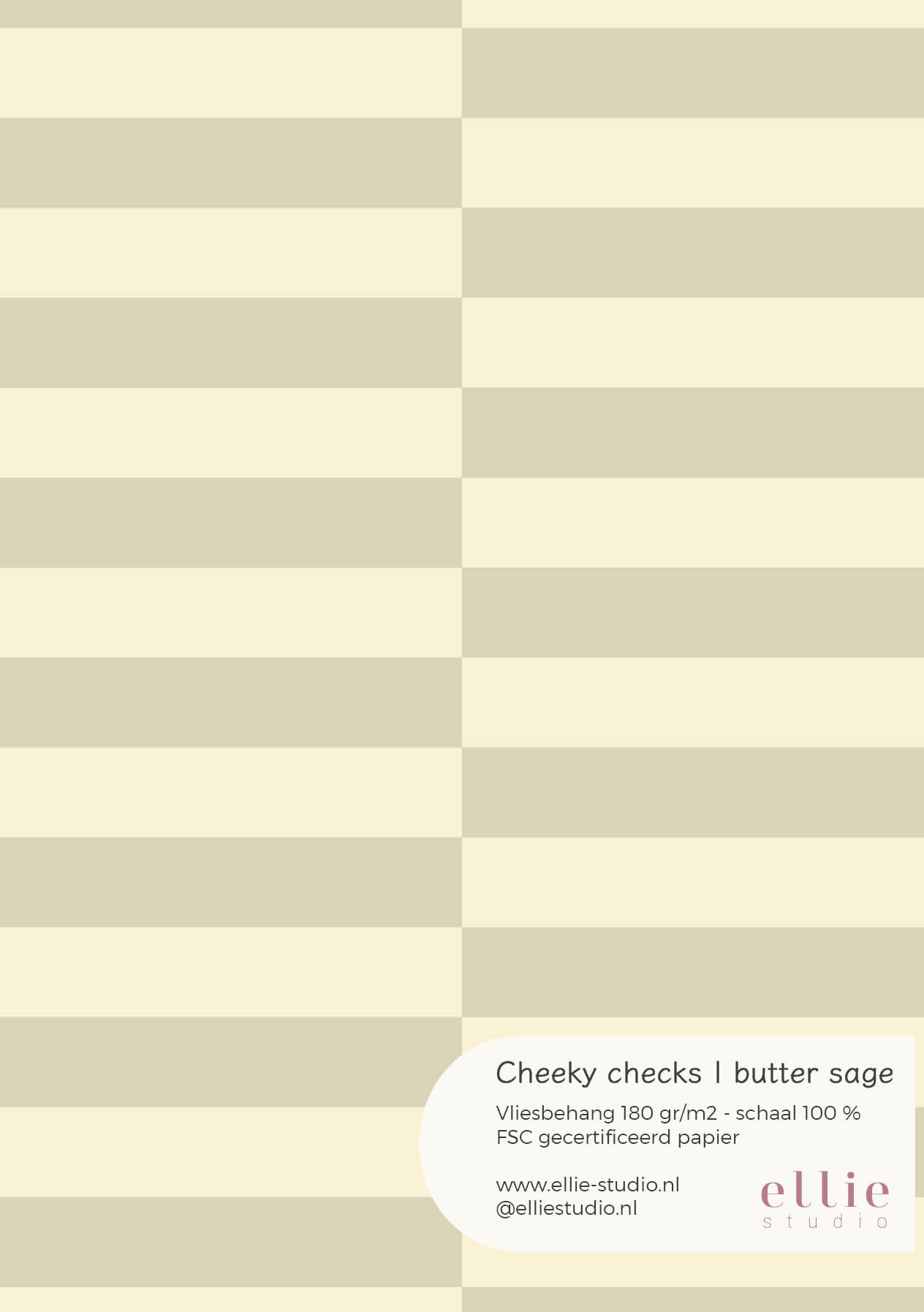 Cheeky Checks wallpaper sample - butter sage