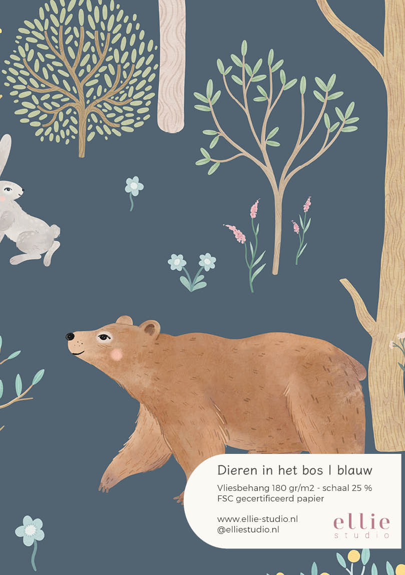 Wallpaper sample Animals in the forest - blue