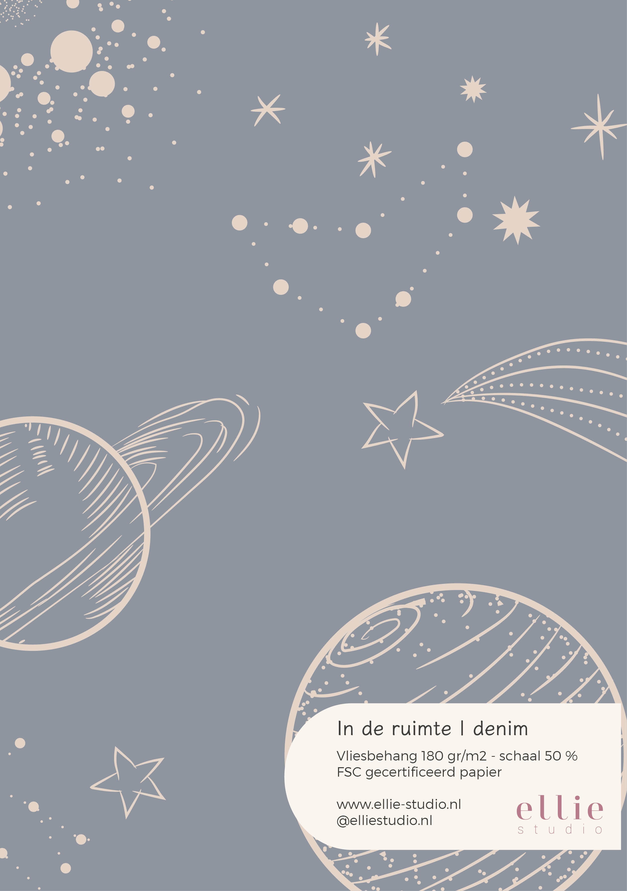 Wallpaper sample In Space - denim