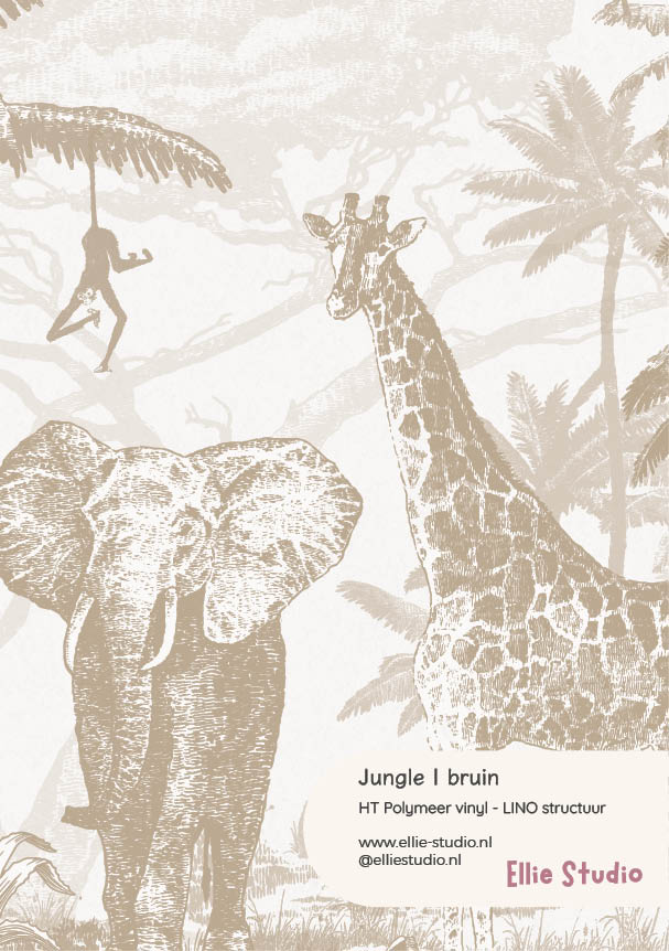 Muursticker staal - Jungle | bruin