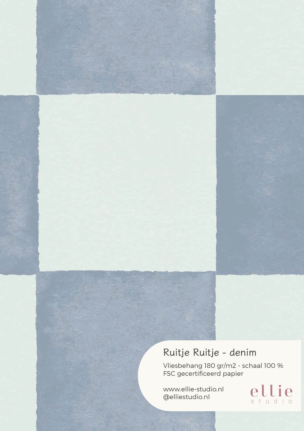 Wallpaper sample Checked Checked - Denim