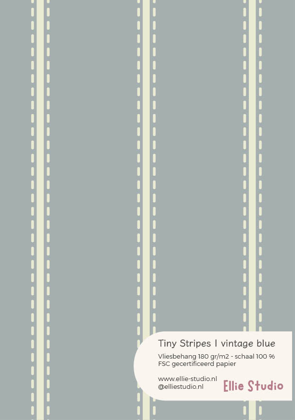 Tiny Stripes wallpaper sample - vintage blue