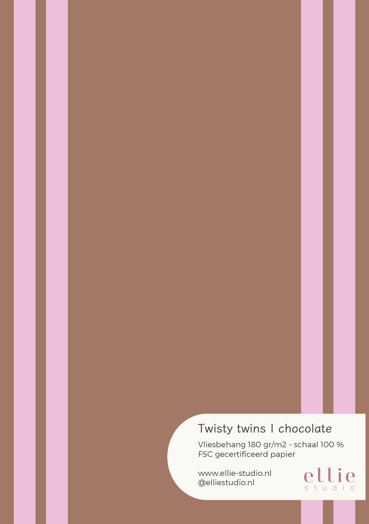 Wallpaper sample Twisty Twins - chocolate