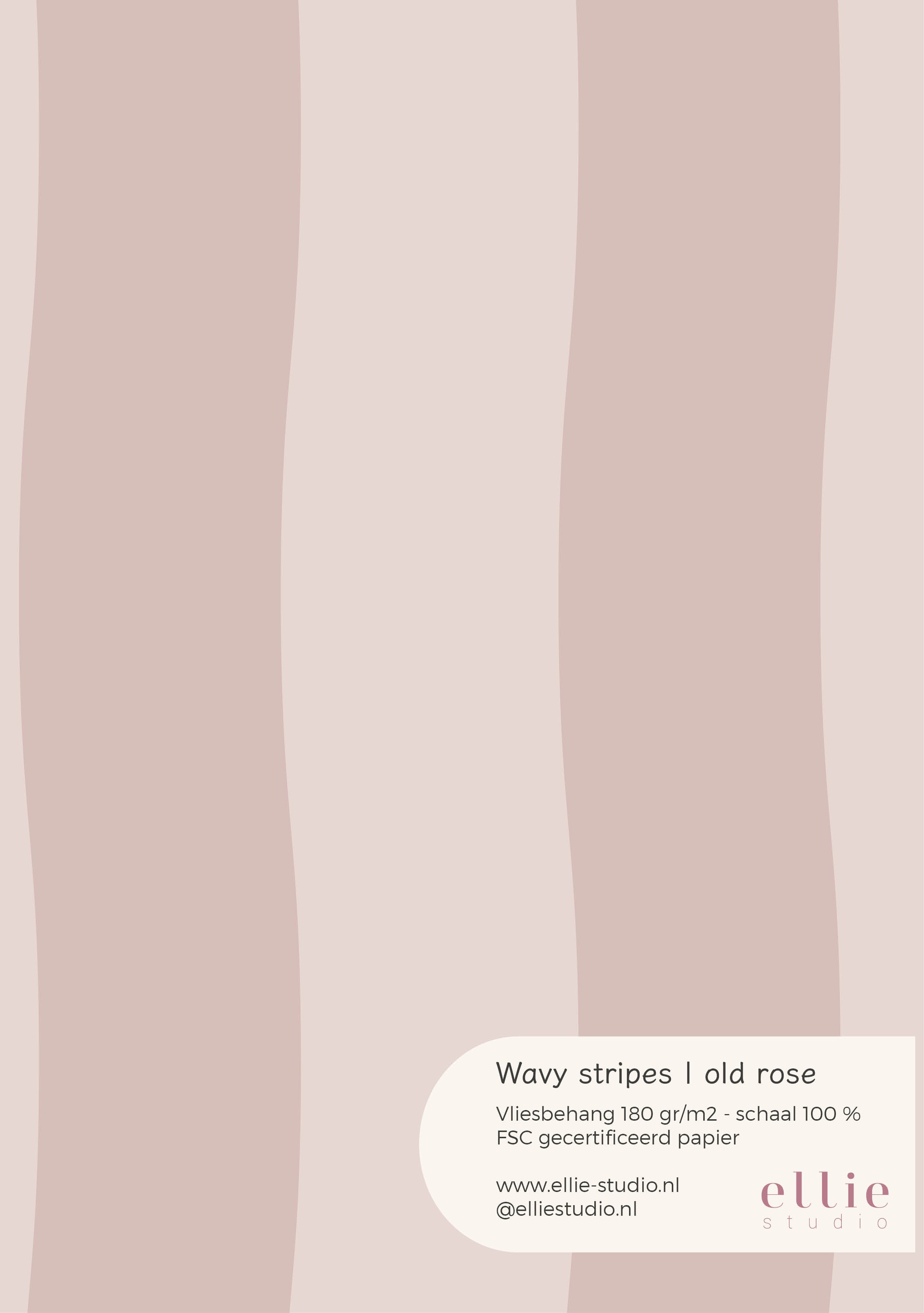 Wallpaper sample Wavy Stripes - old rose