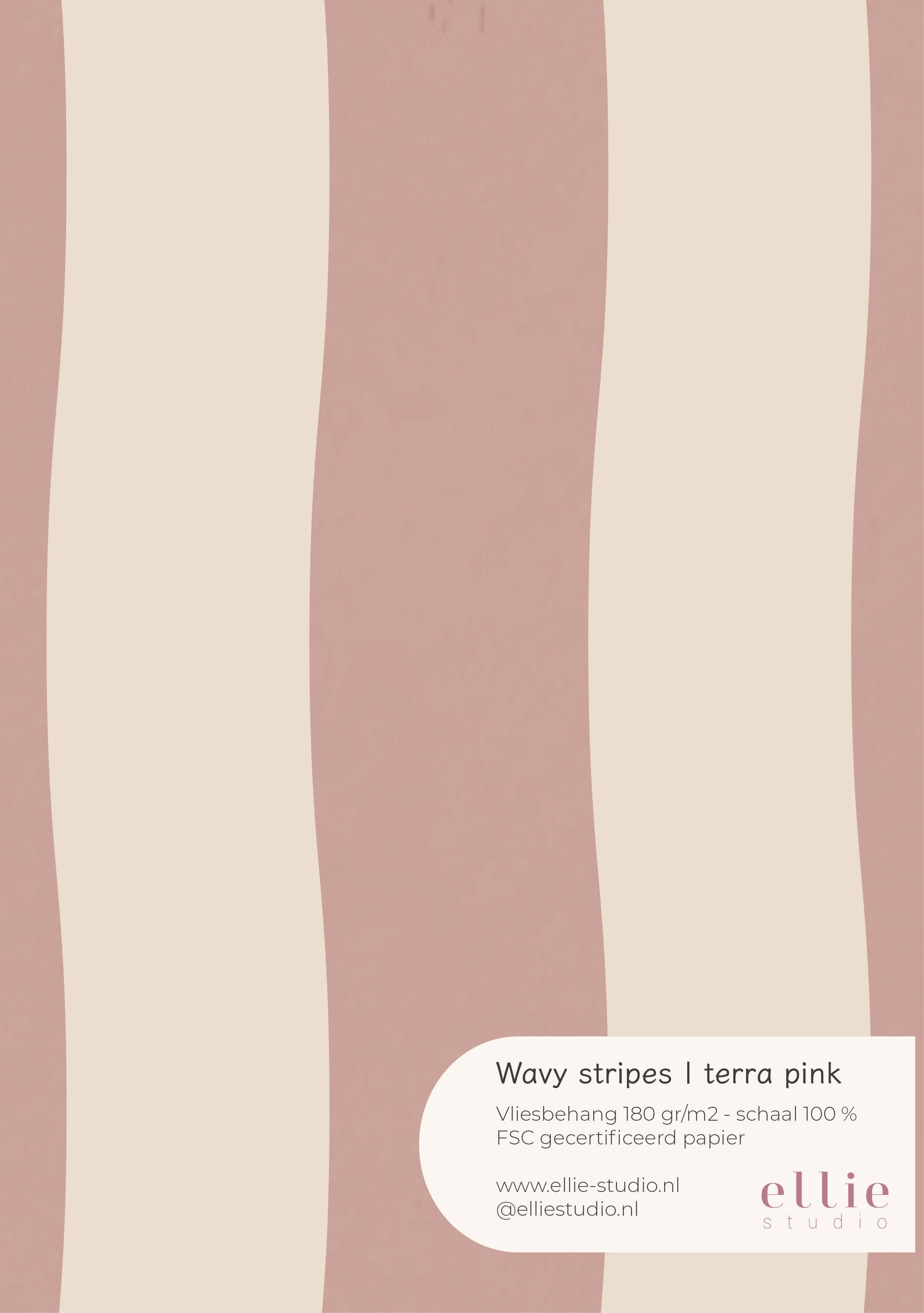 Wallpaper sample Wavy Stripes - terra pink