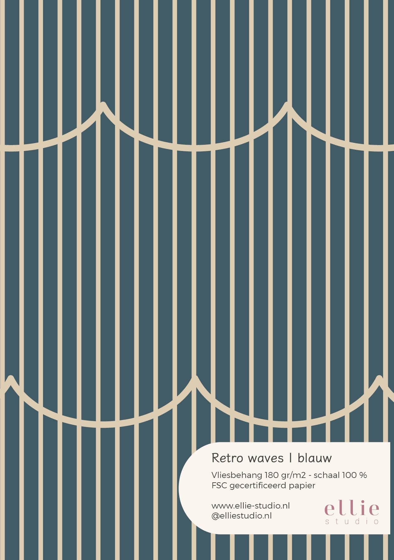 Wallpaper sample Retro Waves - blue