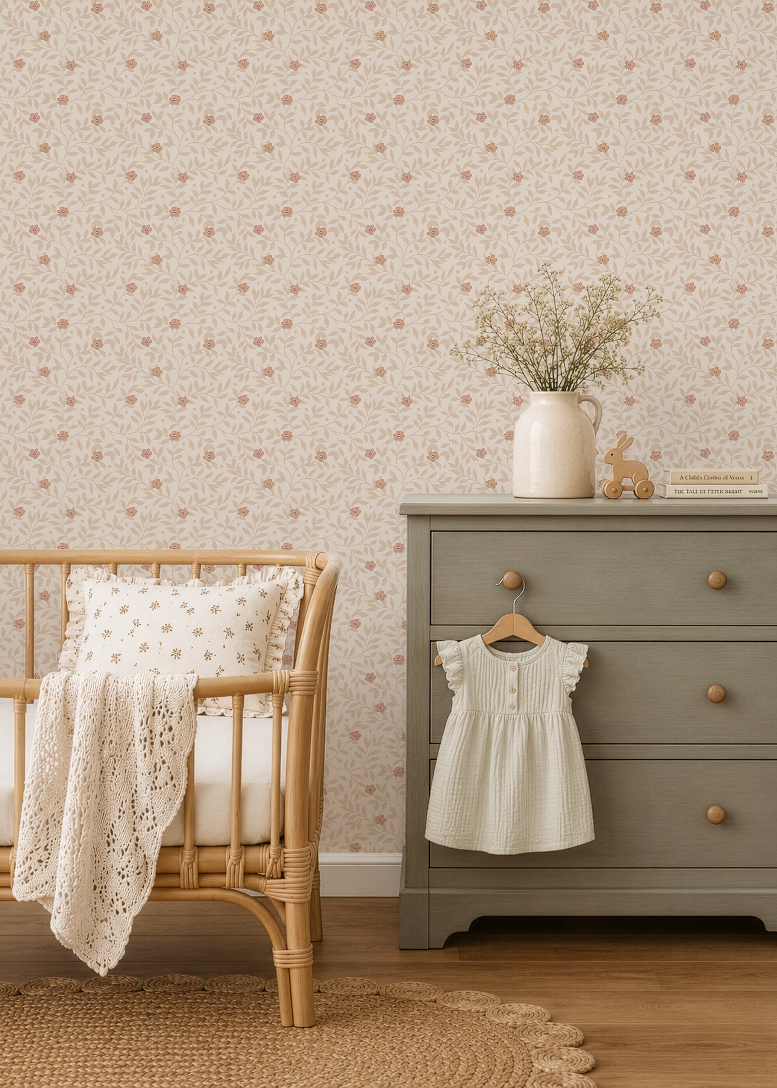 Behang Petite Blossom - abricot