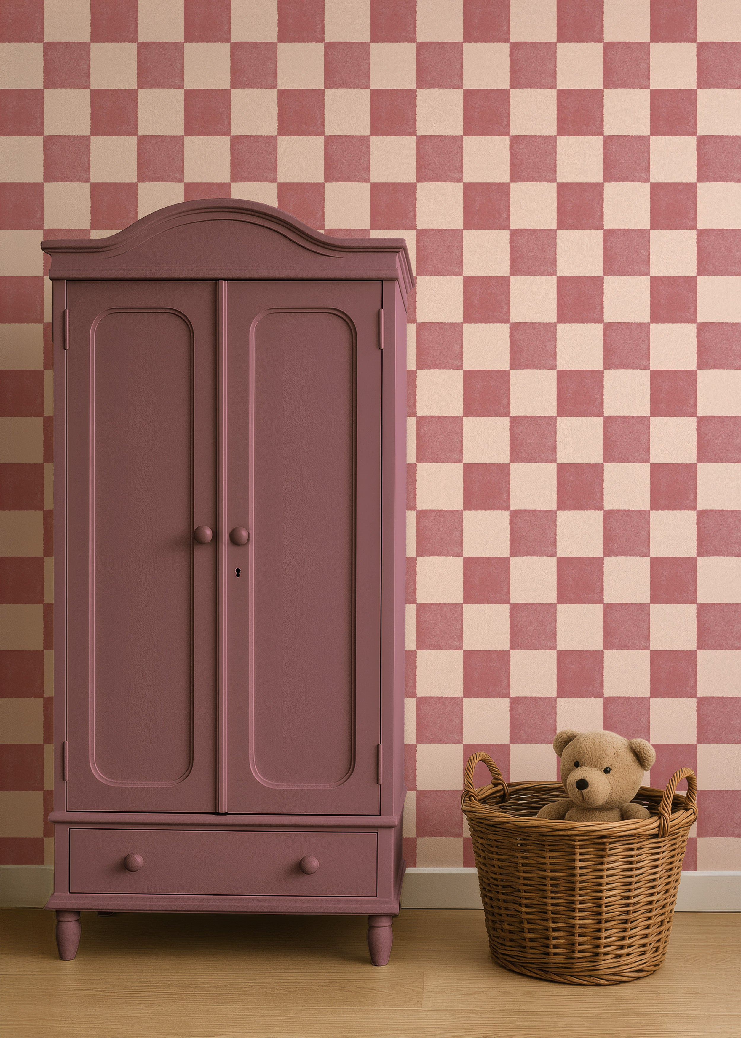 Behang Ruitje Ruitje - blush clay