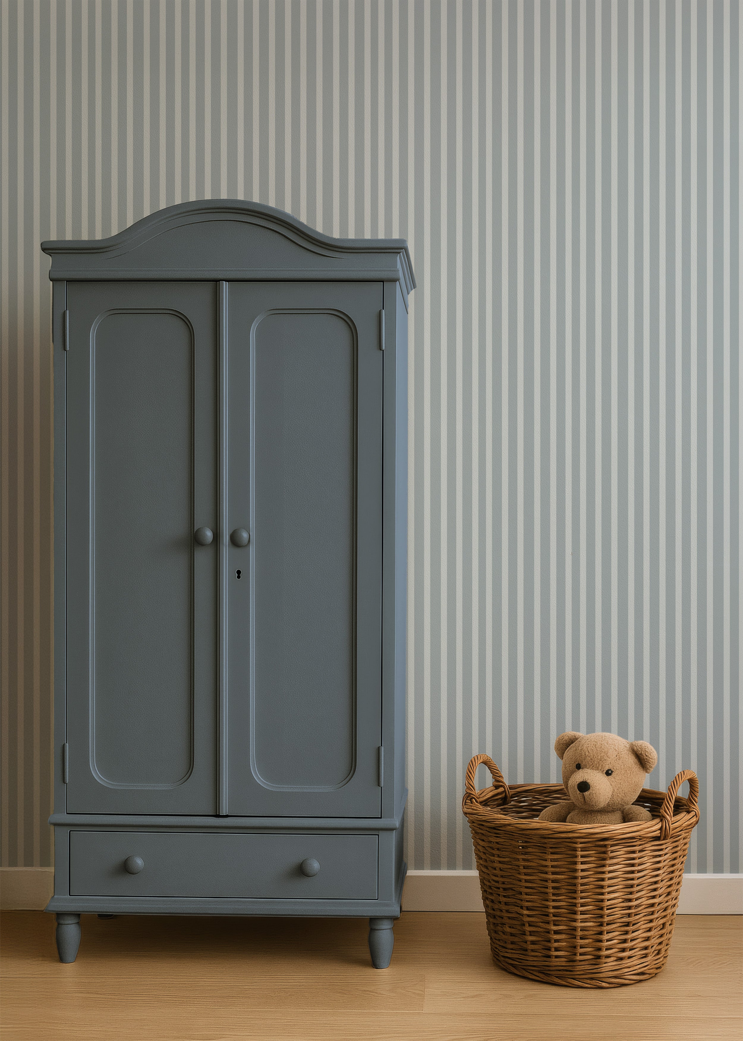 Wallpaper Stripes - vintage blue