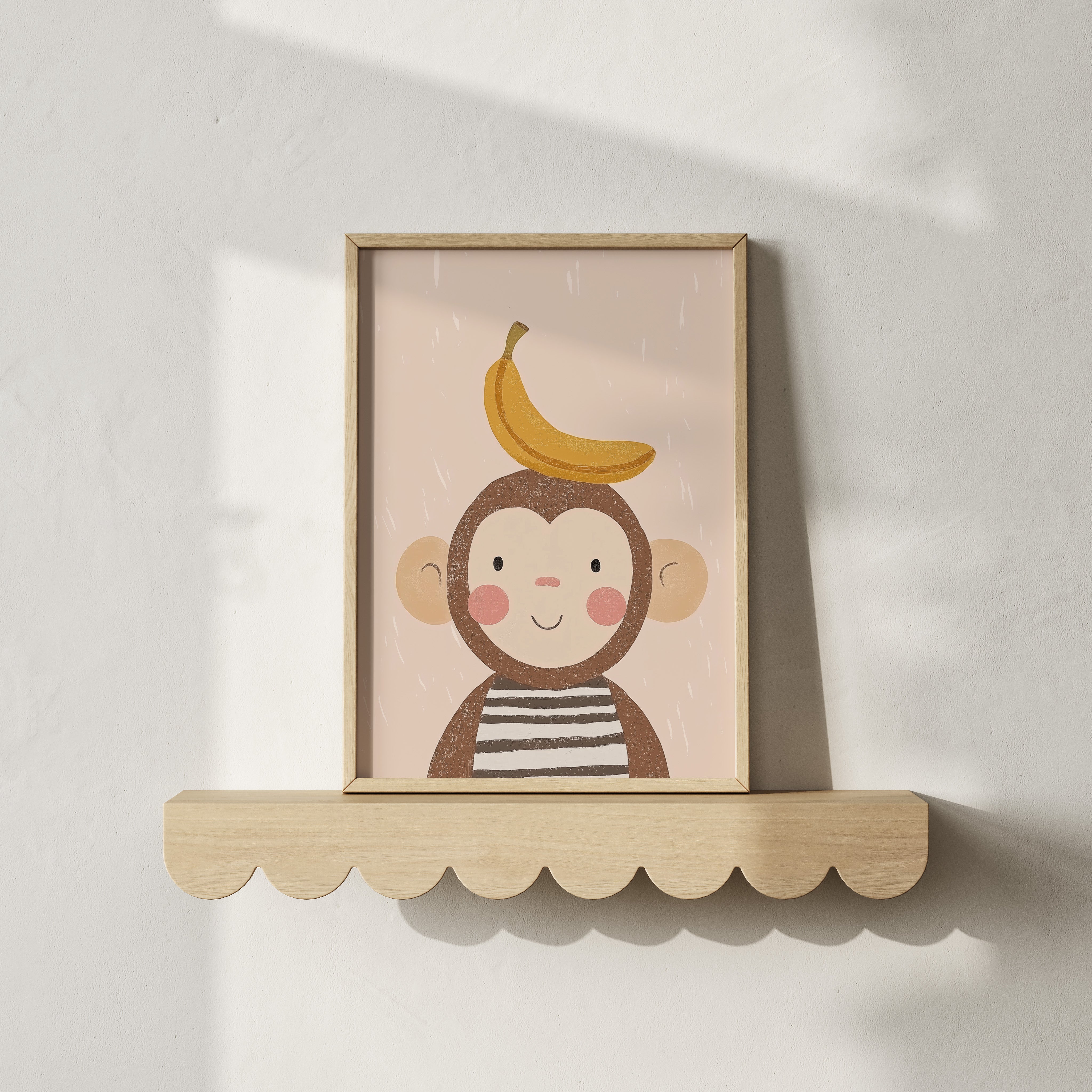 Children's room print - Monkey with banana