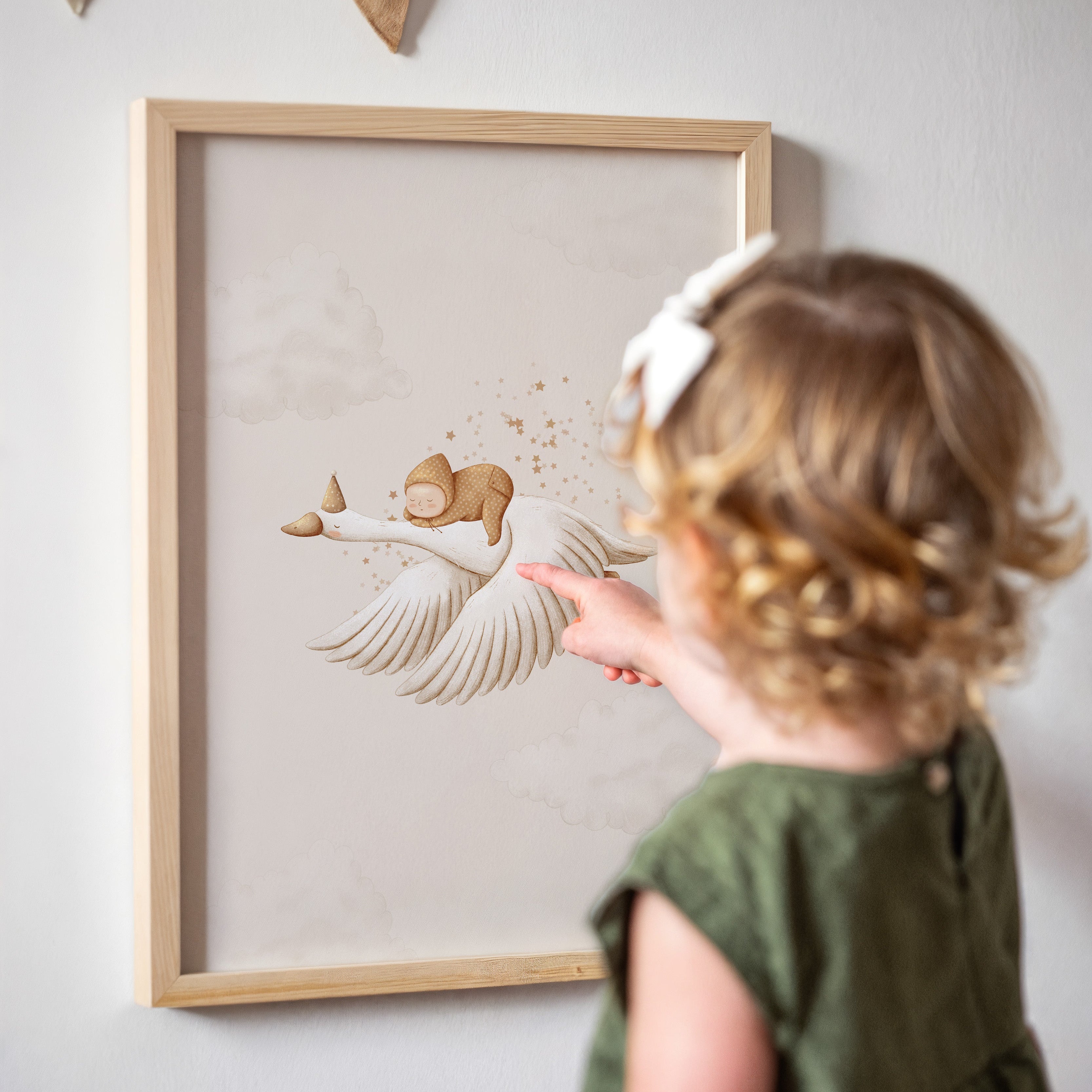 Kinderkamer poster - Baby op droomreis | Little Dreamers
