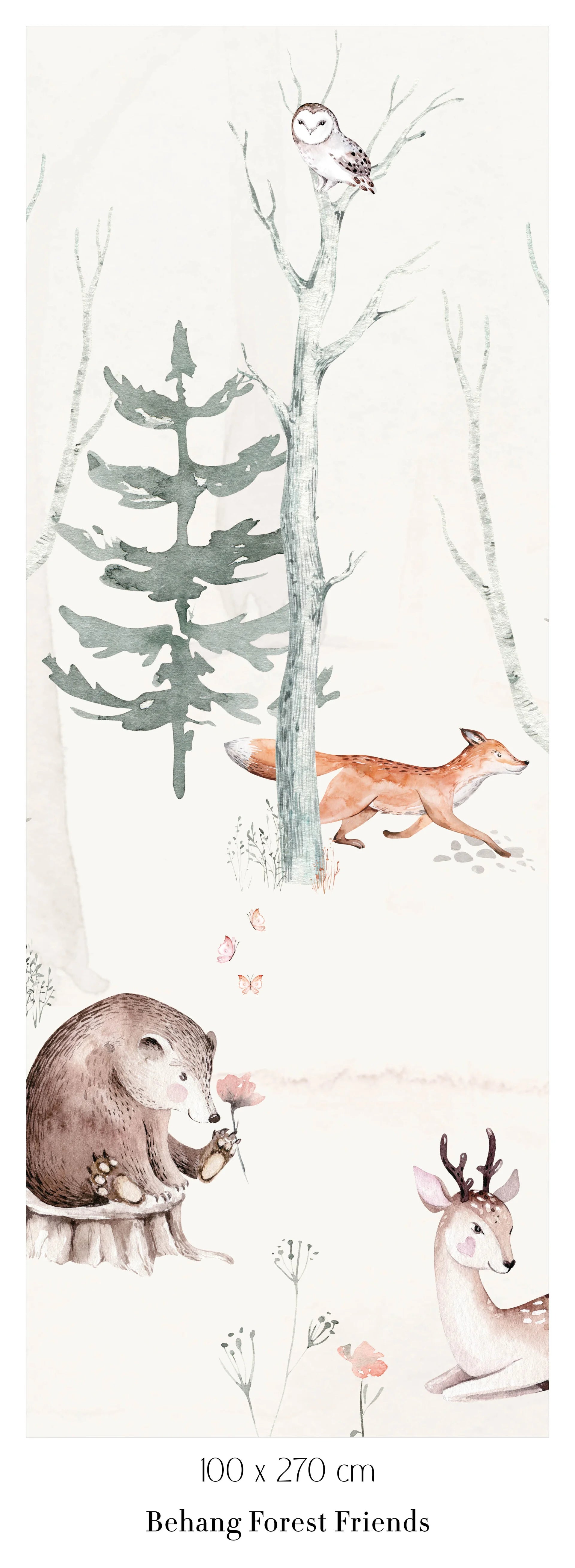 Collage behang Forest Friends