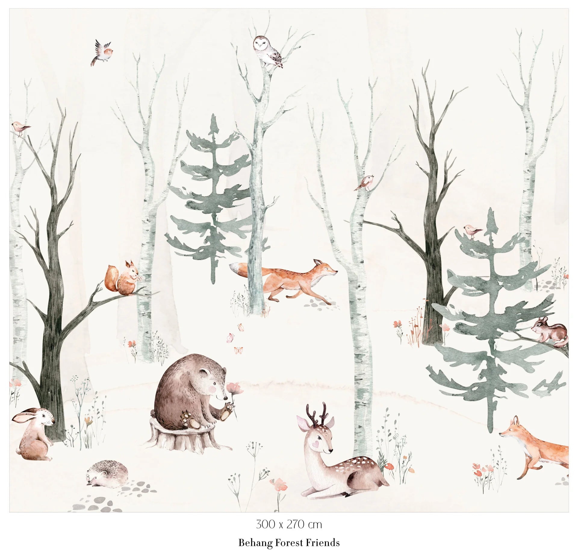 Collage behang Forest Friends