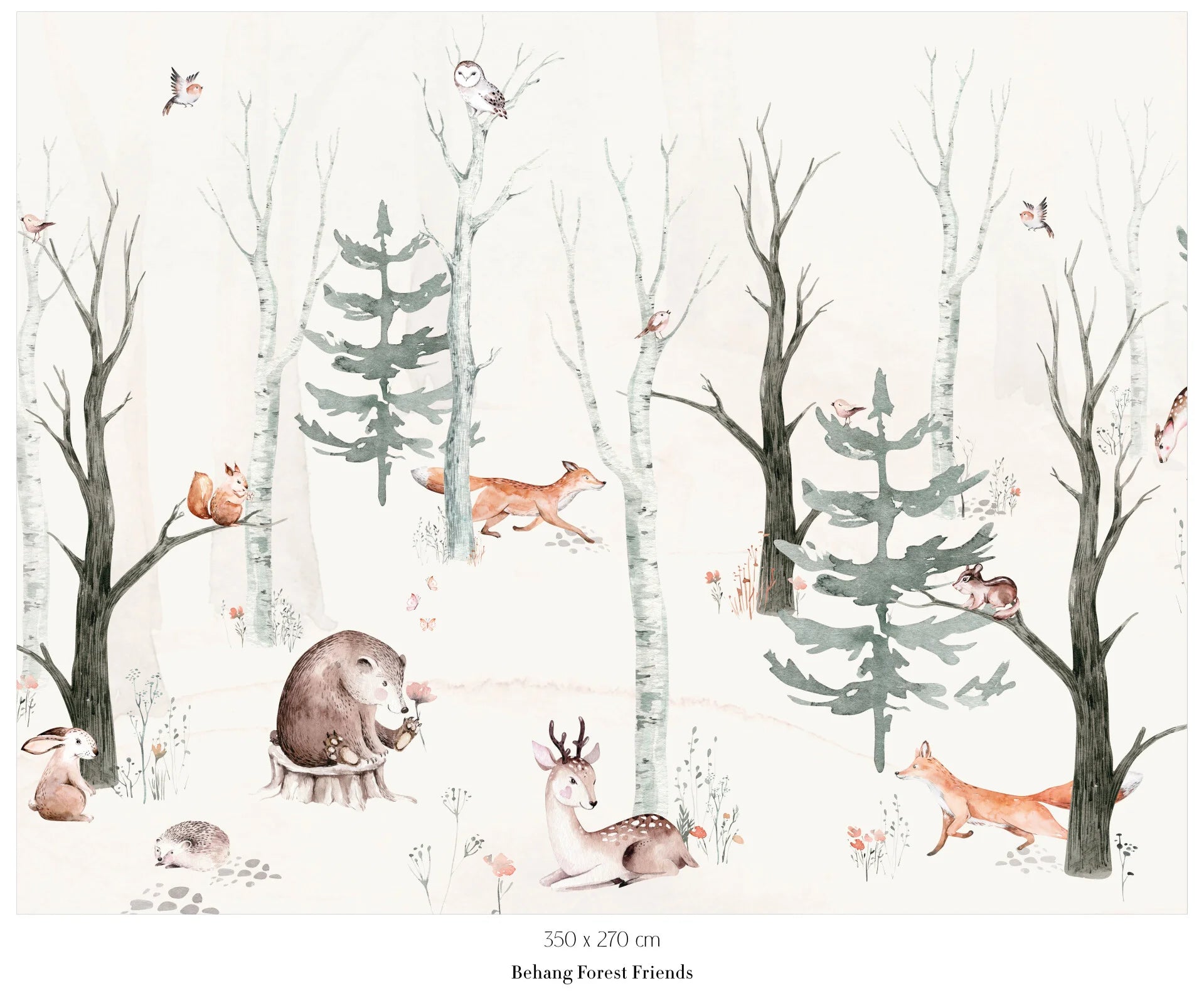 Collage behang Forest Friends