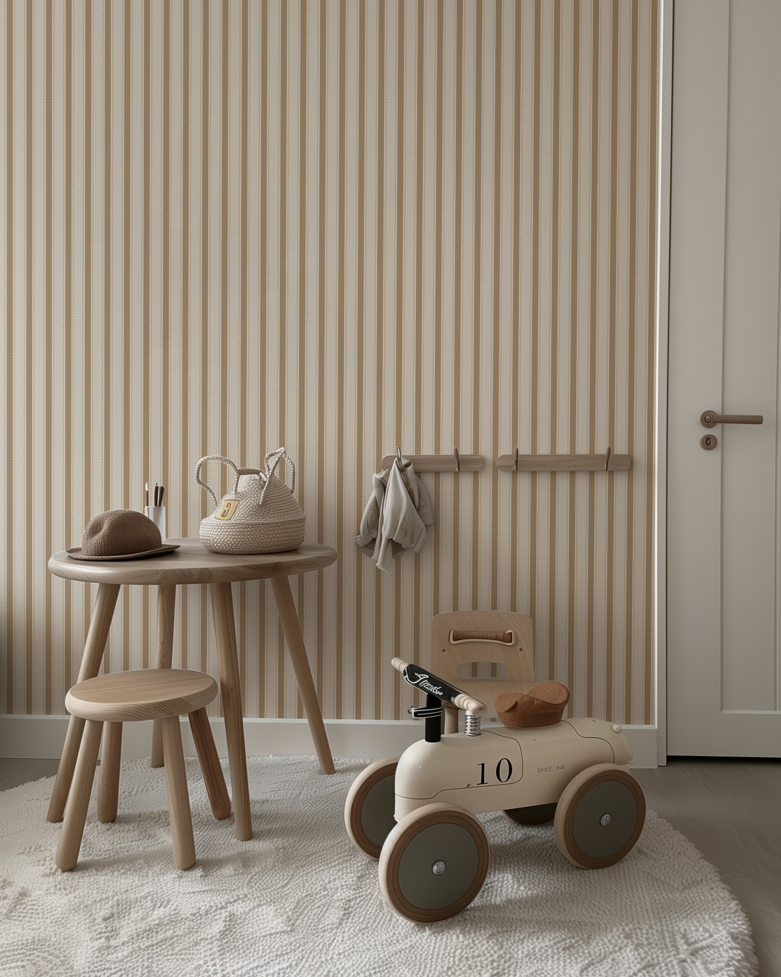 Behang Dotted Stripes - cashmere
