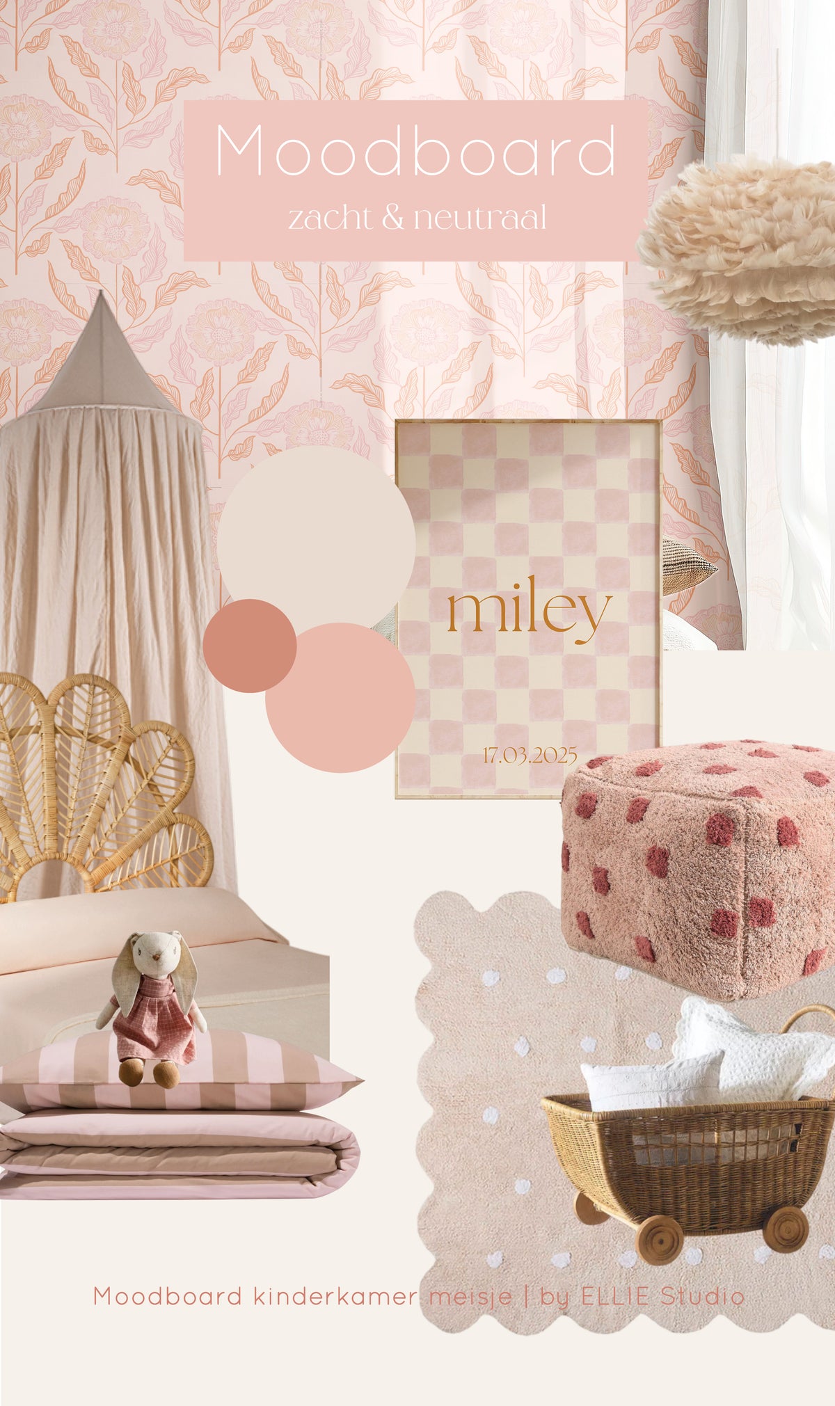 Kinderkamer inspiratie: zachte meisjeskamer in neutrale tinten - sfeerbeeld