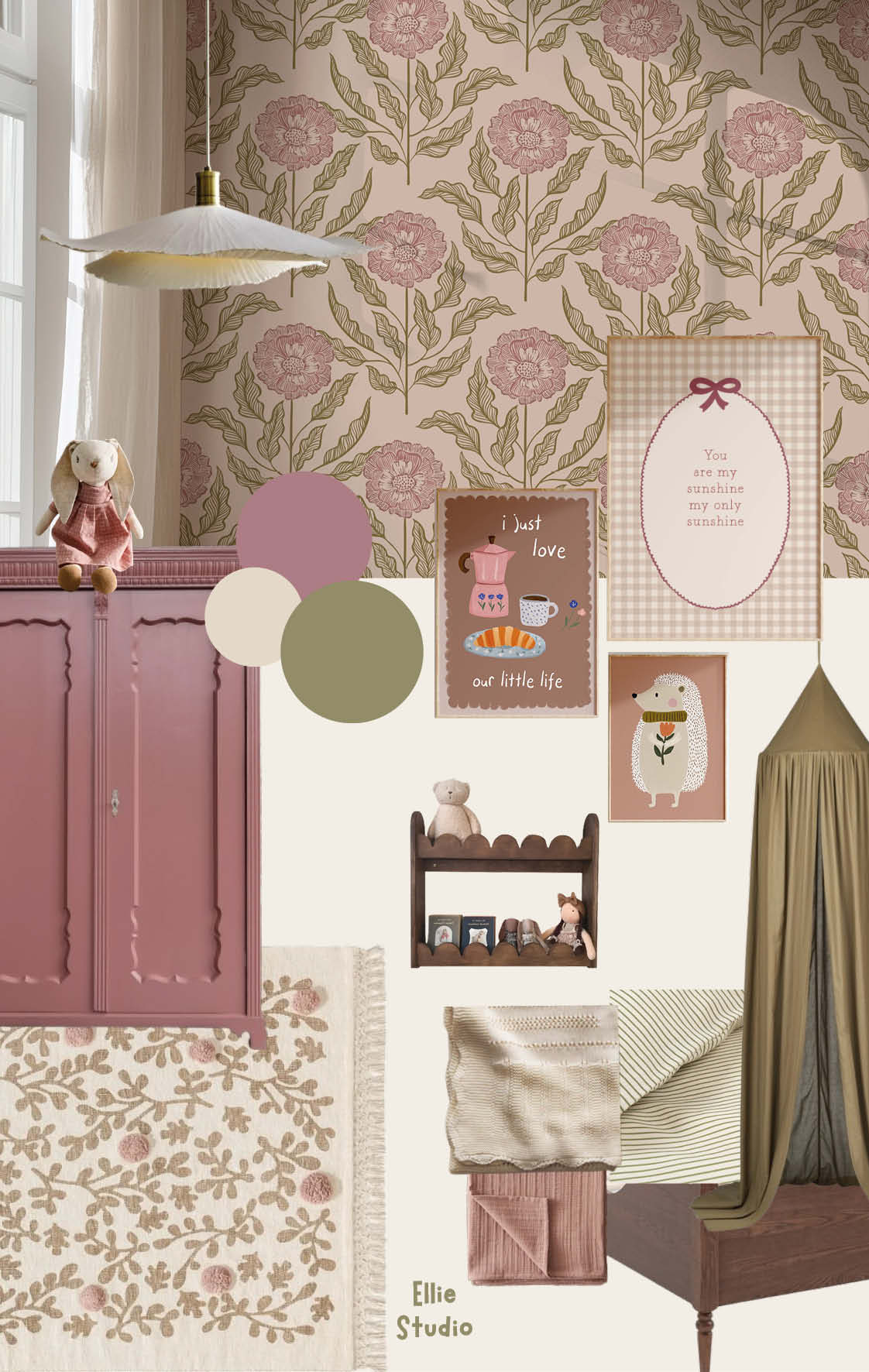 Kinderkamer inspiratie: een warme meisjeskamer met een vleugje nostalgie - sfeerbeeld