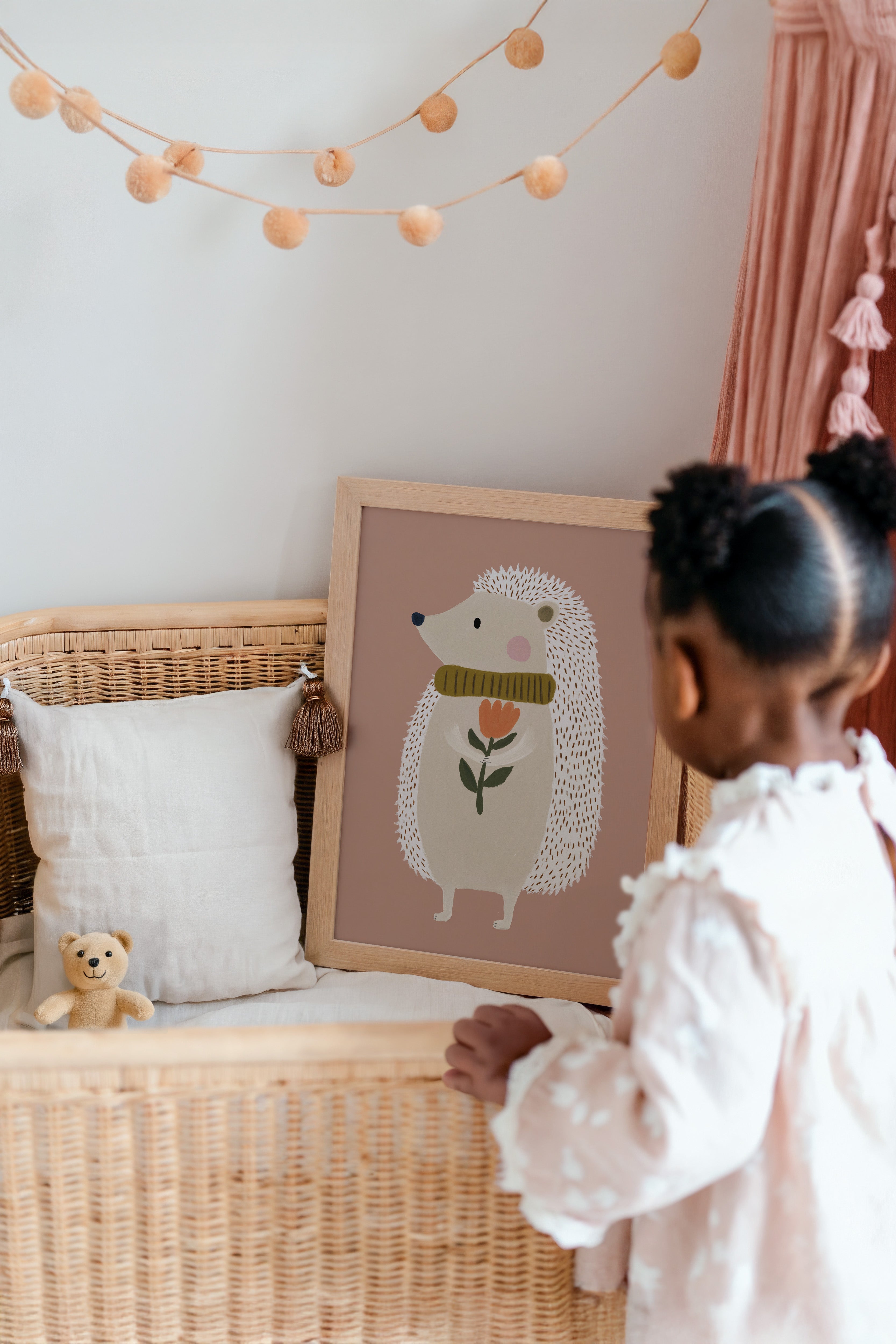 Nursery print - Hedgehog with Flower