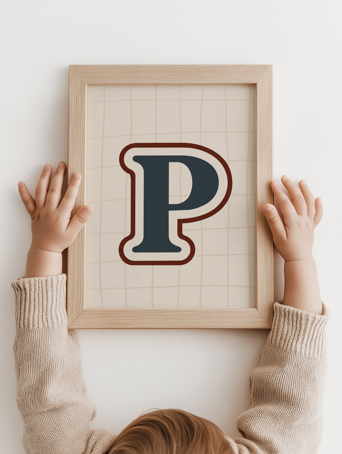 Kind bij Letterposter Sport in navy