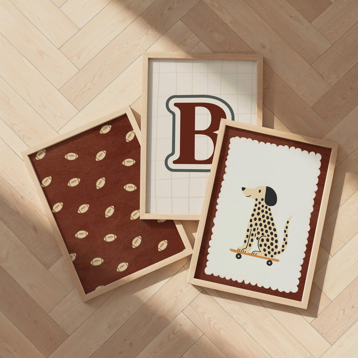 Letterposter Sport rust brown gecombineerd met sportposters
