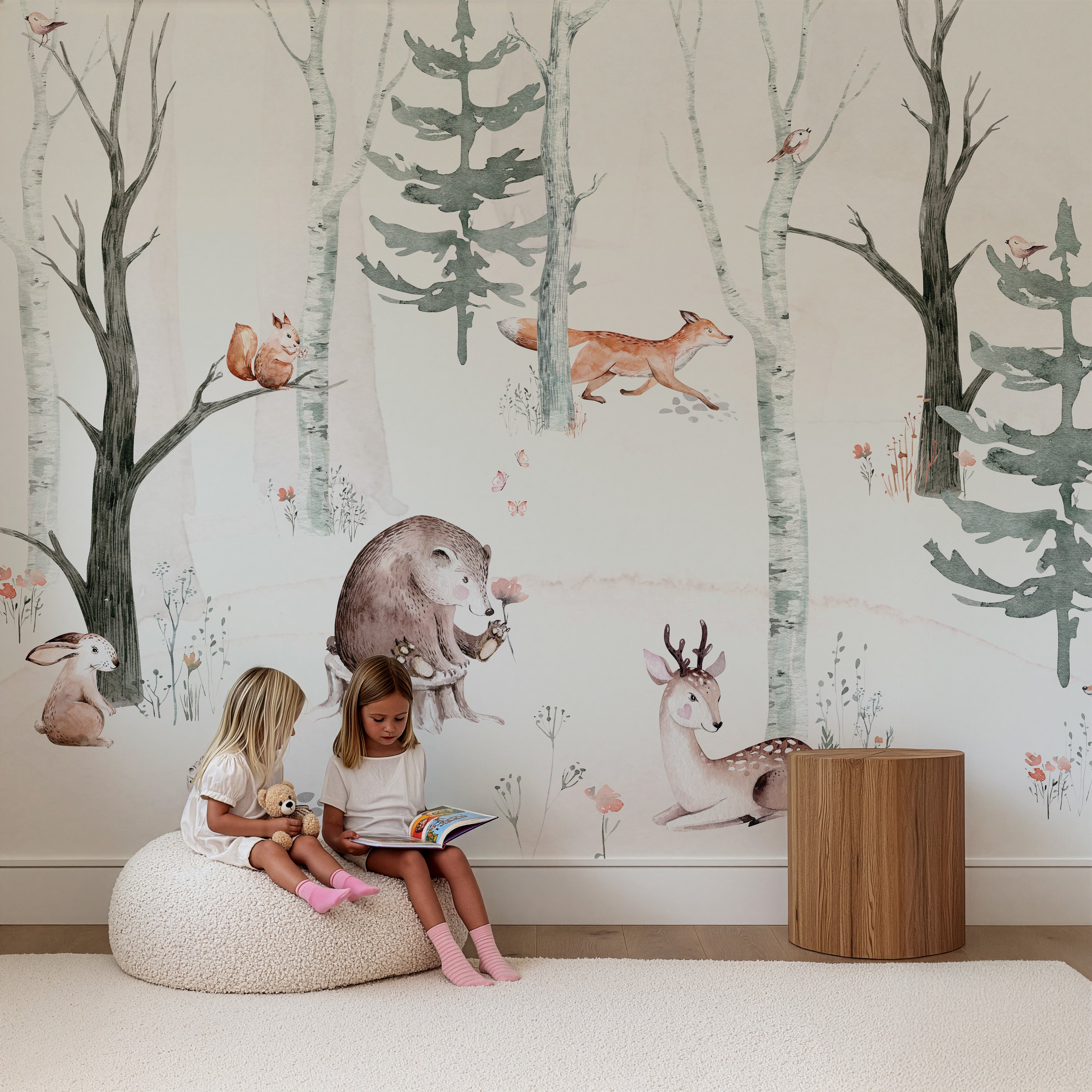 Collage behang Forest Friends