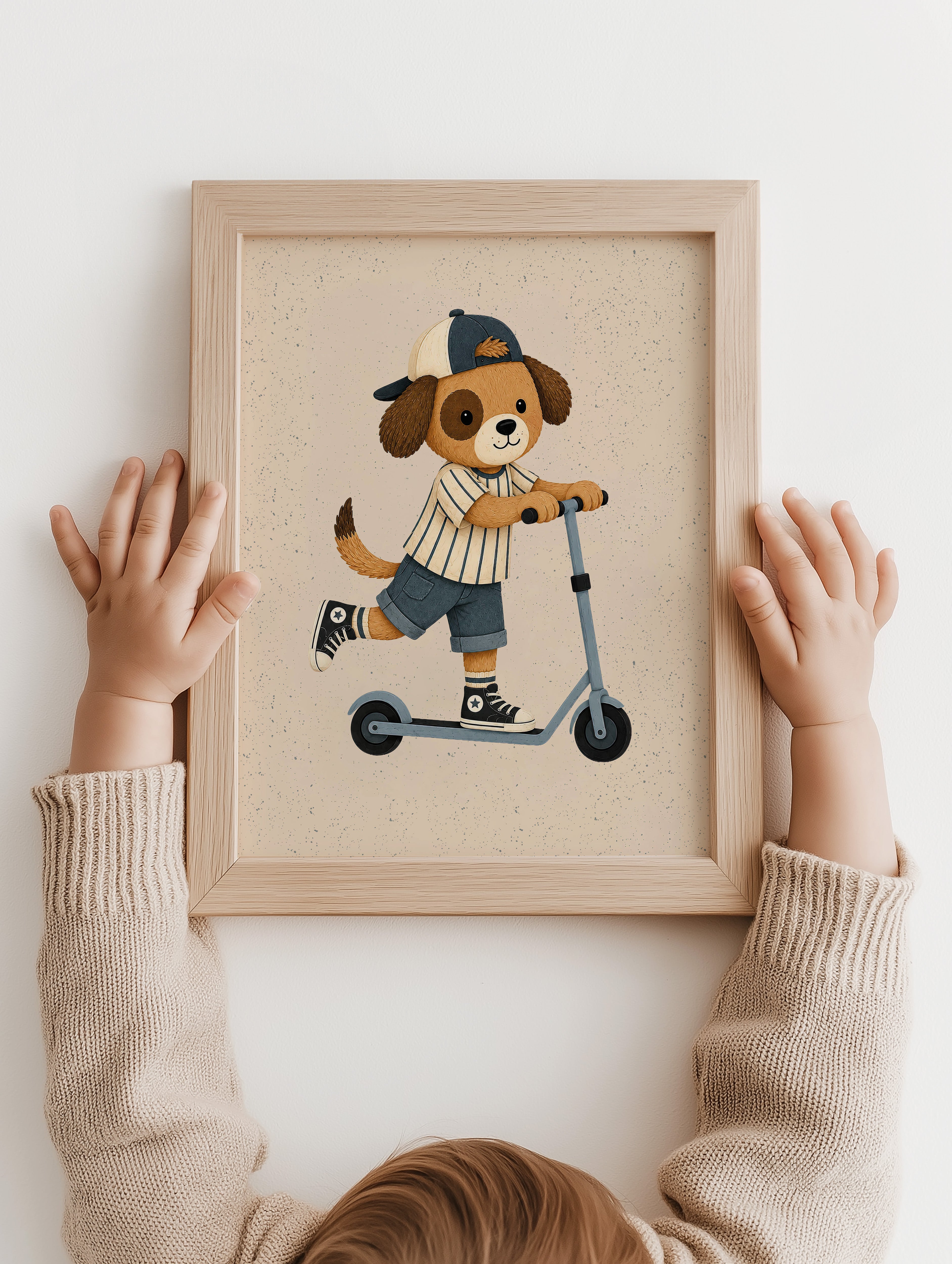 Kinderkamer poster - Hond op step