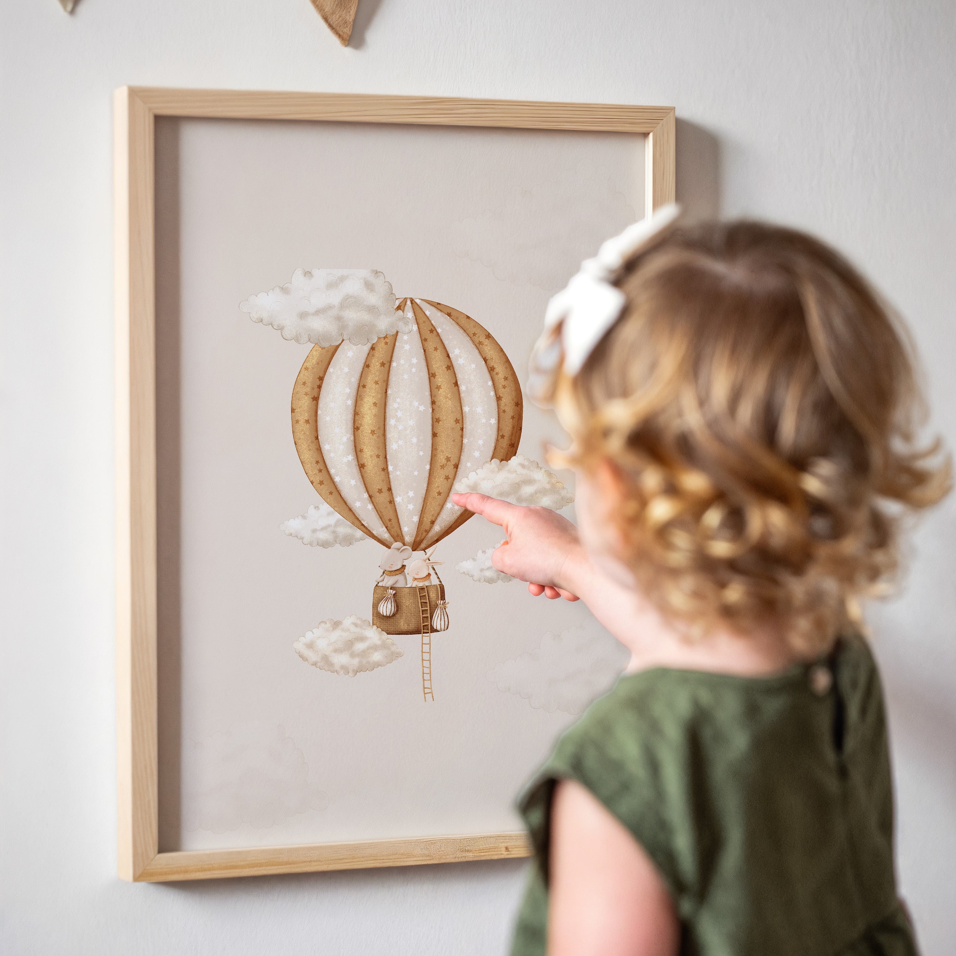 Kinderkamer poster - Konijntje in de wolken | Little Dreamers