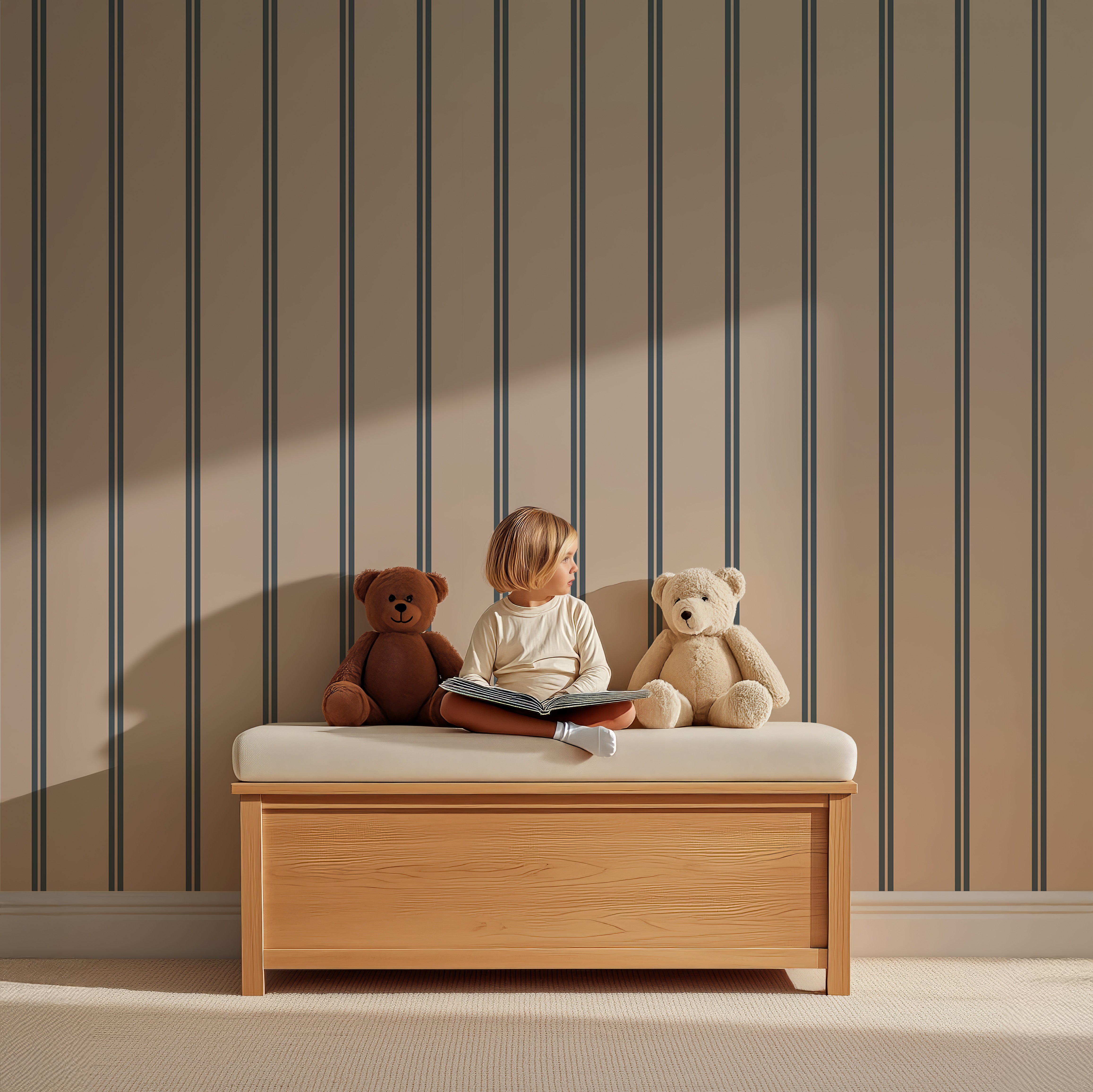 Behang Twisty Twins - royal blue