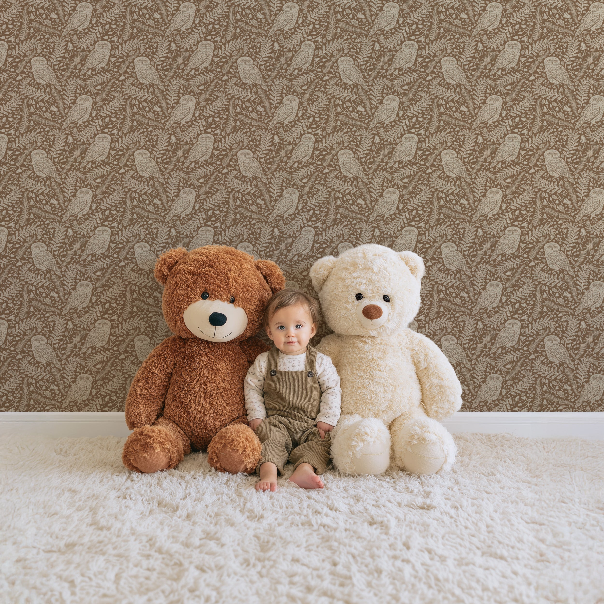 Behang Whispering Woods - bruin