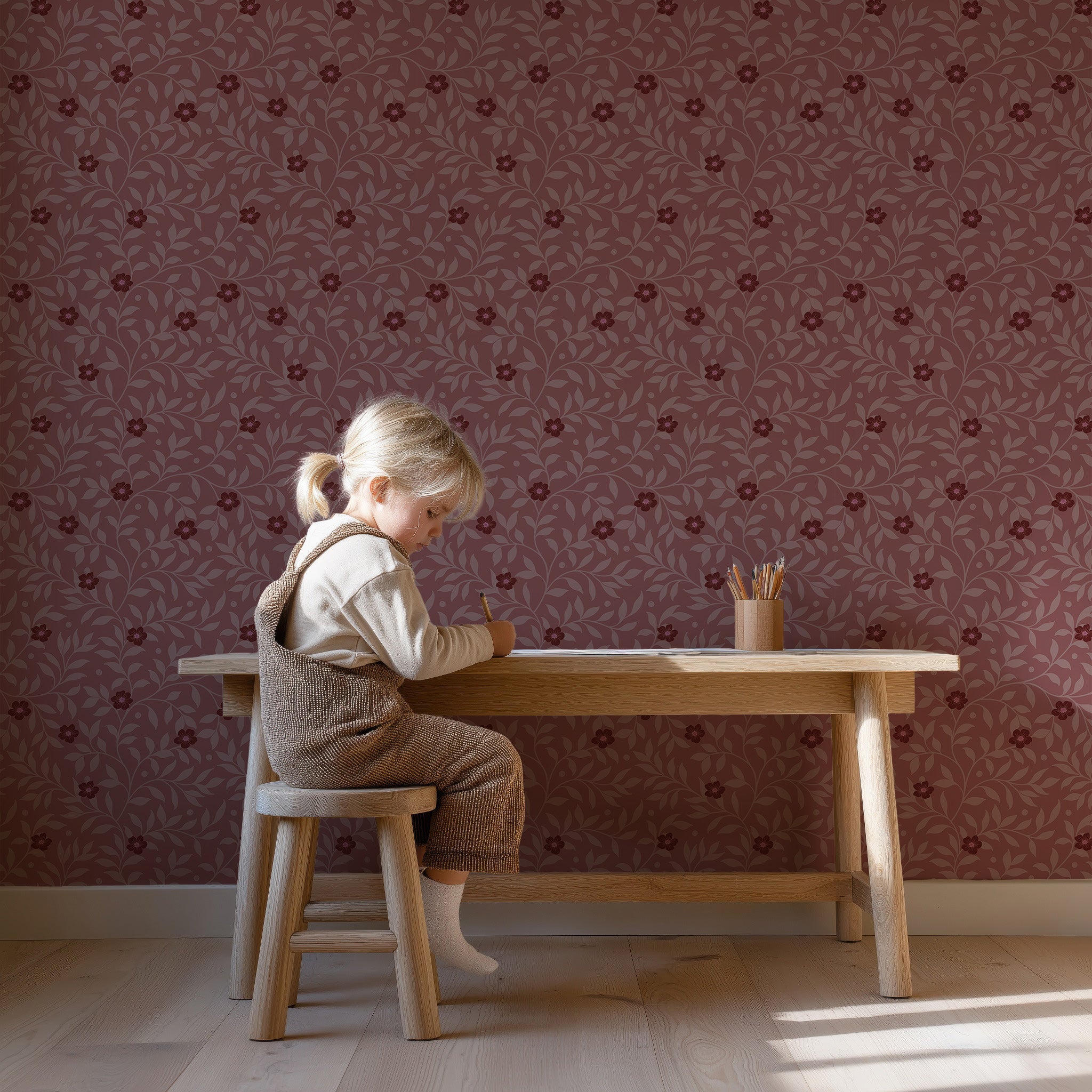 Behang Tiny Blossom - mauve