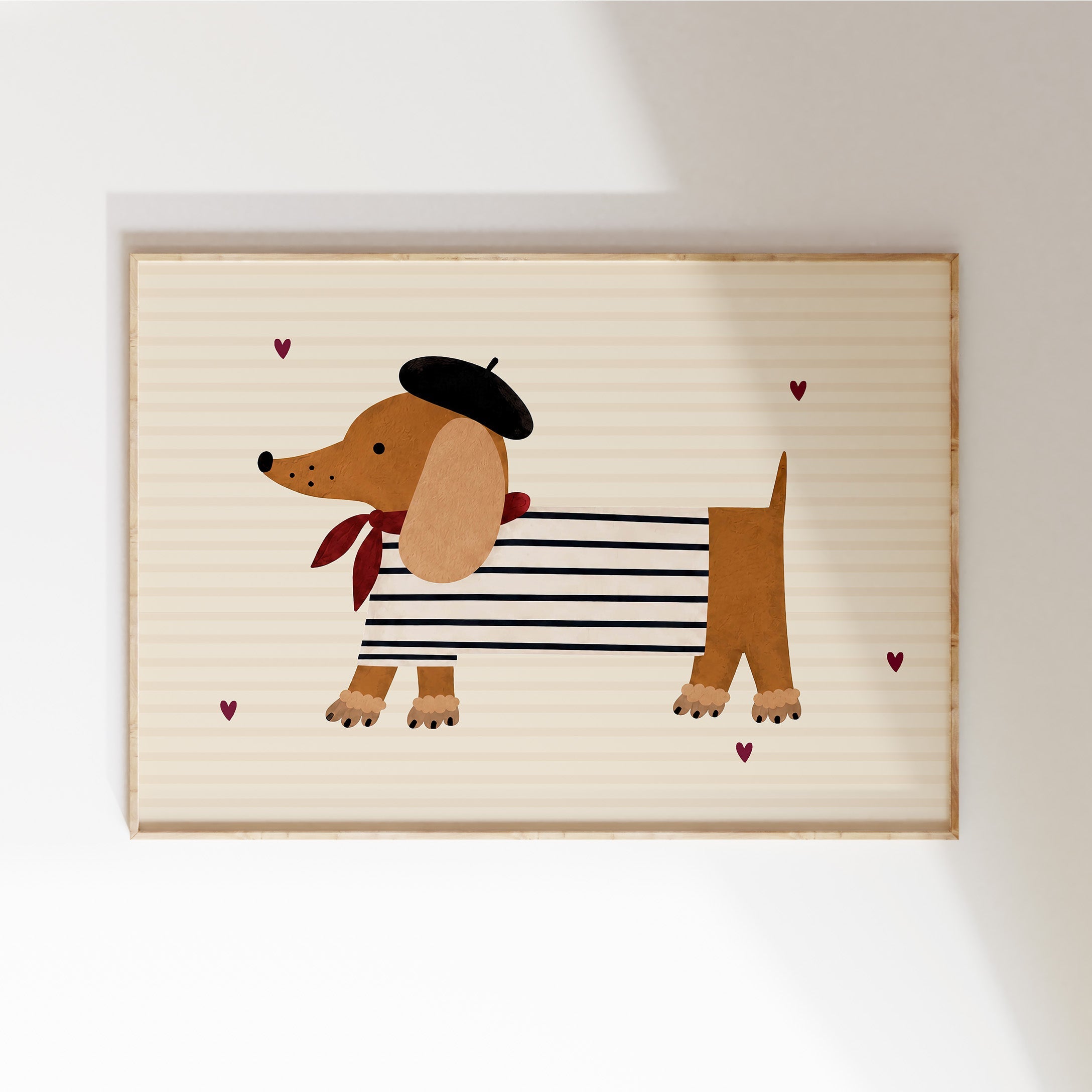 Kinderkamer poster - Hartjes teckel