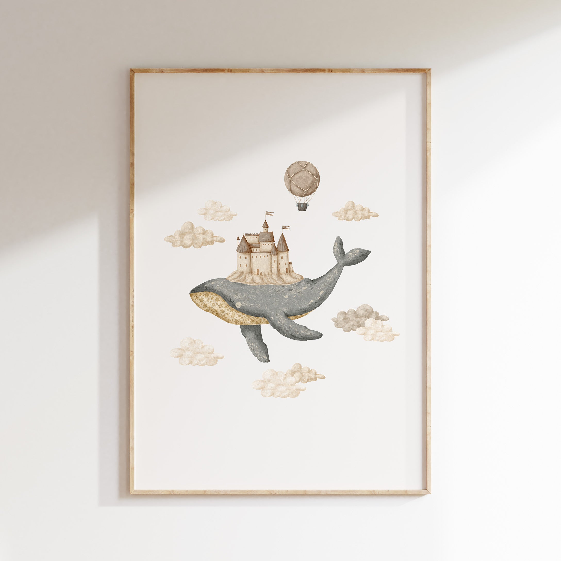 Kinderkamer poster - Walvis met kasteel | Memories of Dreams