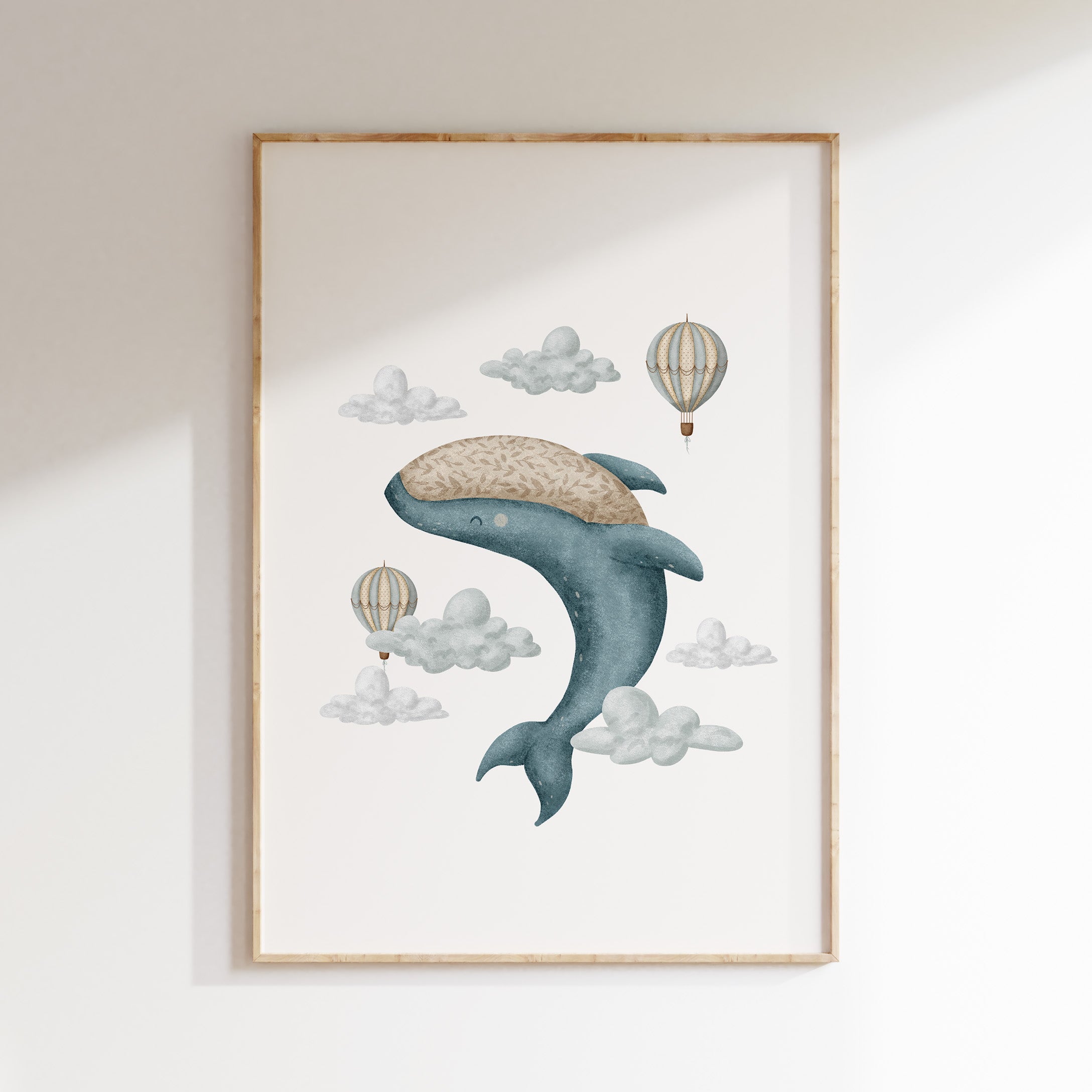 Kinderkamer poster - Walvis tussen de wolken | Memories of Dreams
