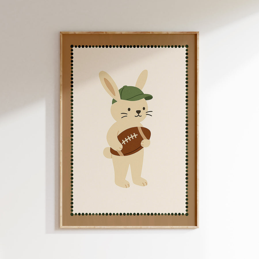 Children's room poster - Rugby Rabbit | Sport