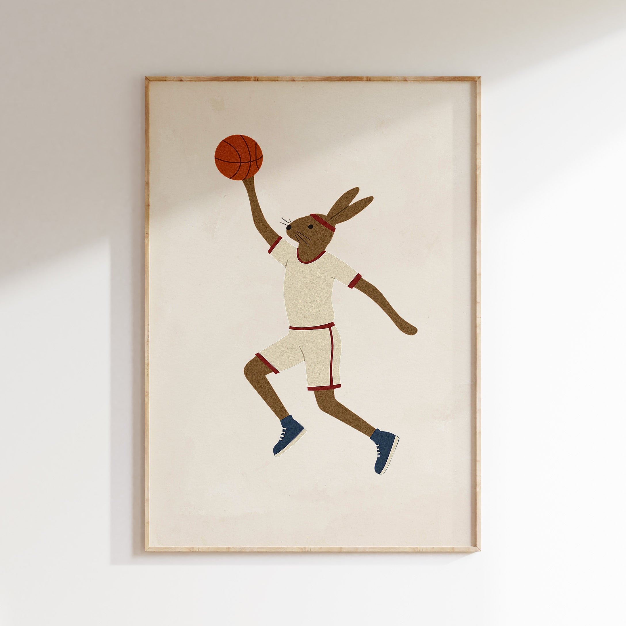 Kinderkamer poster - Basketball Jump Bunny | Sport