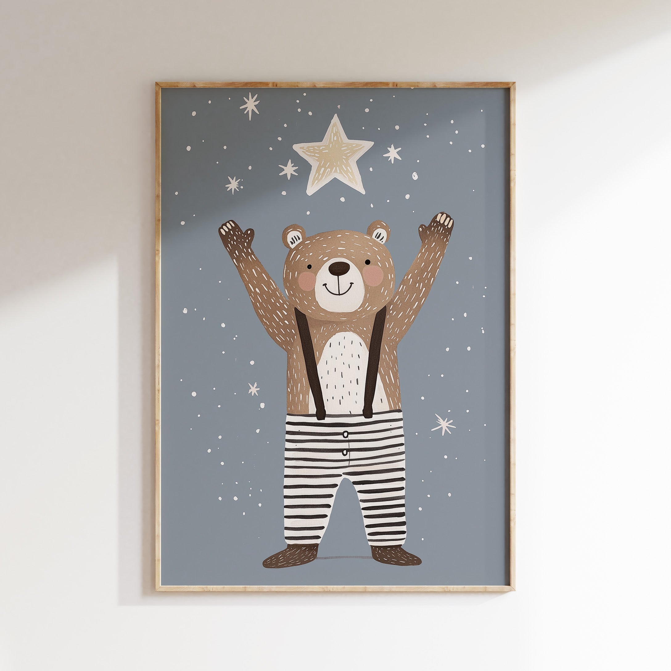 Children's room print - Bear with Star