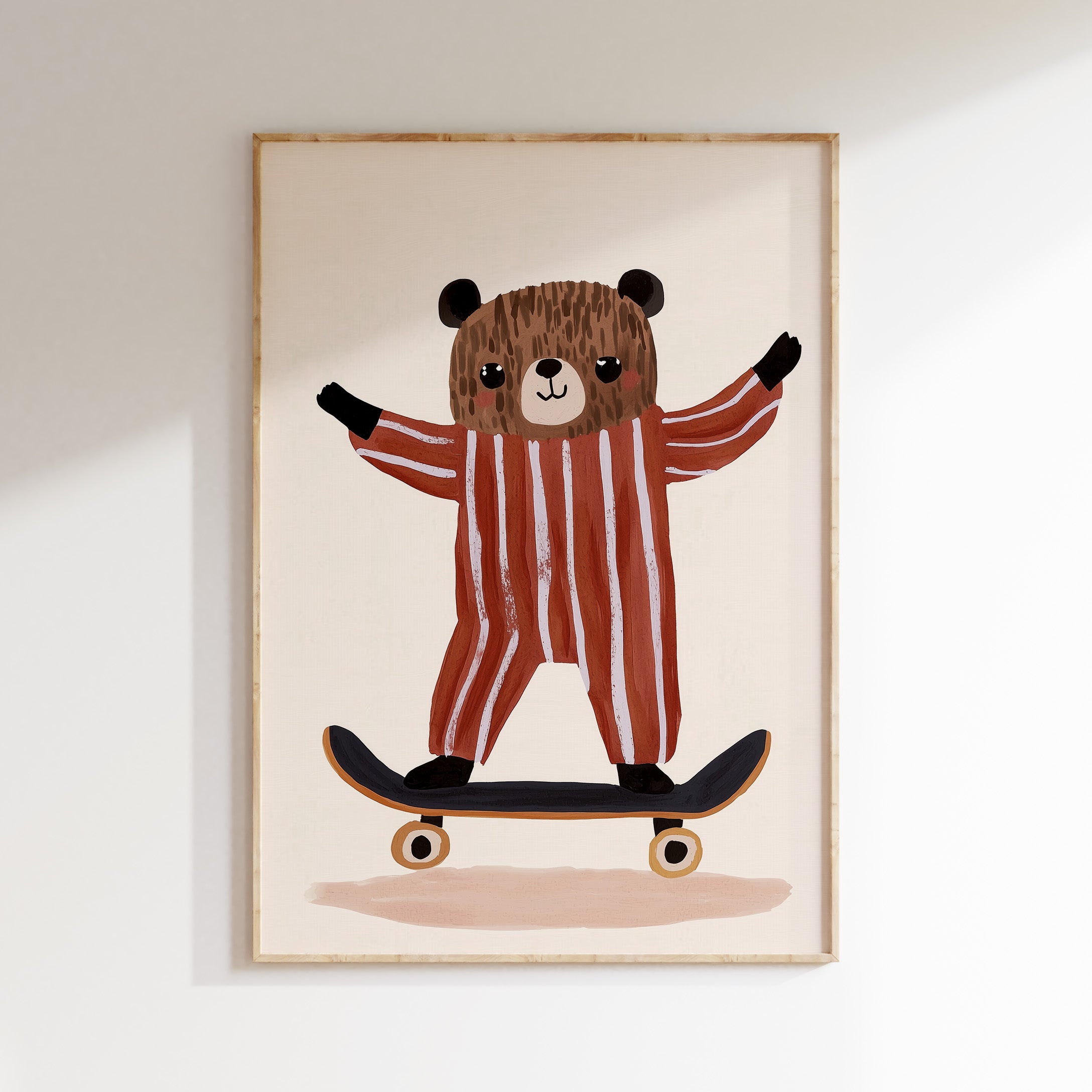 Children's room print - Skateboard bear