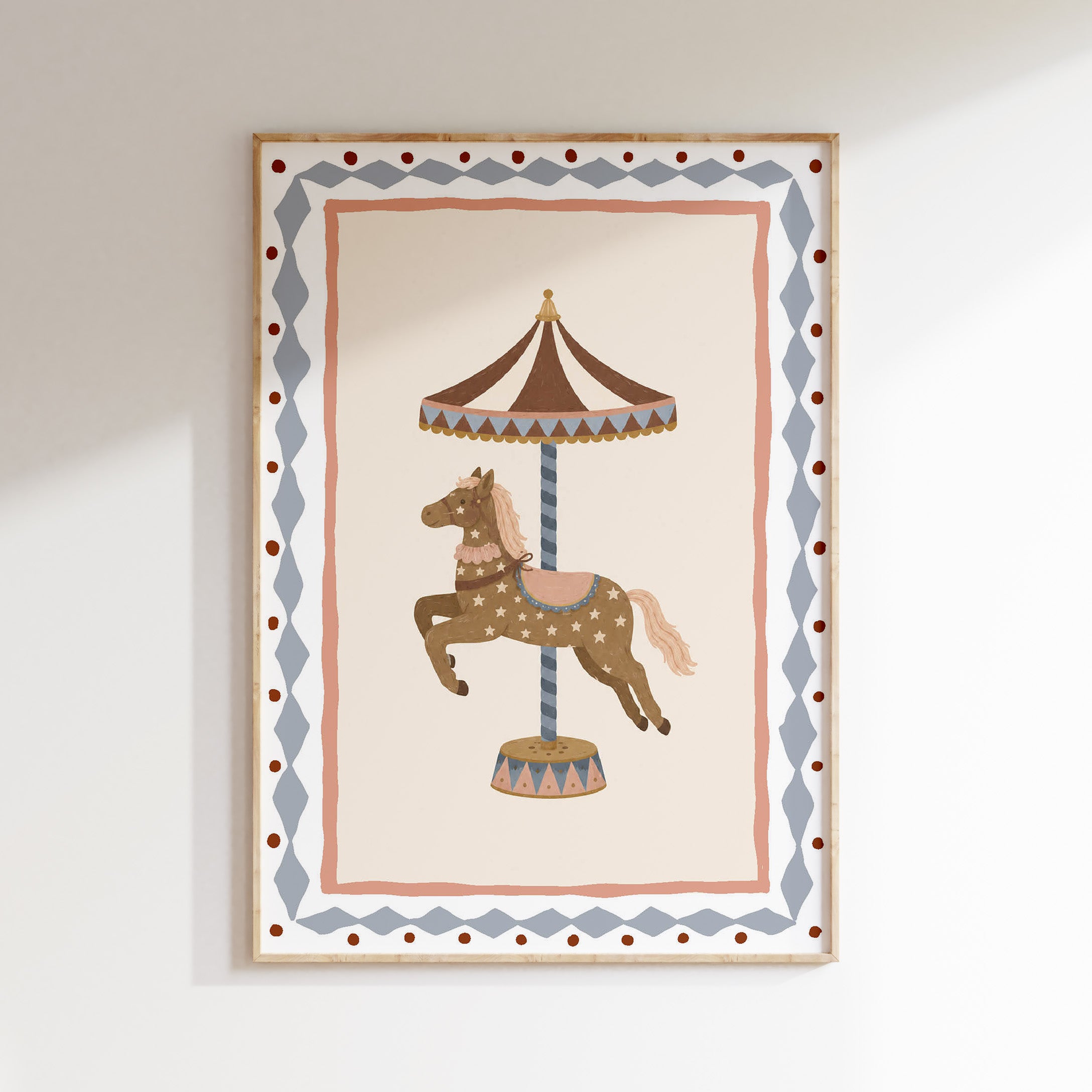 Kinderkamer poster - Circus Carrousel paard