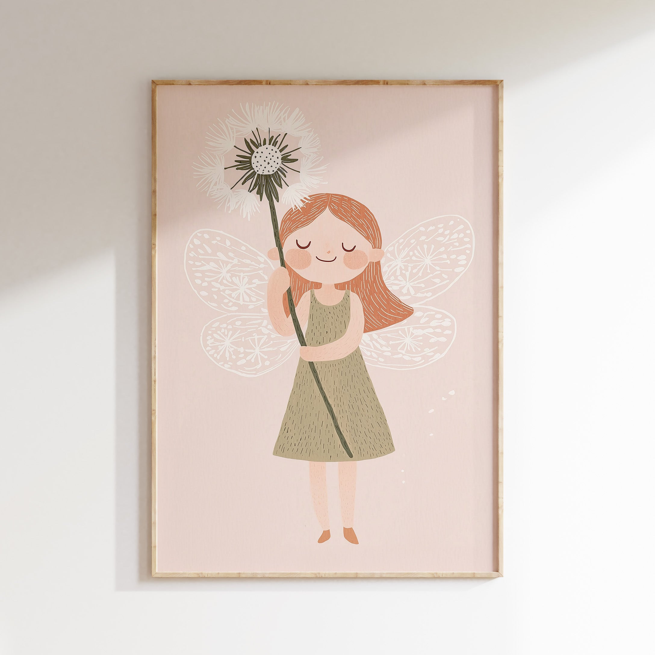 Children's room print - Elf girl with dandelion