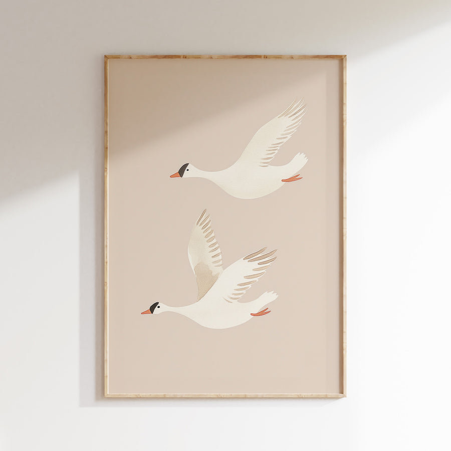 Kinderkamer print - Vliegende Ganzen