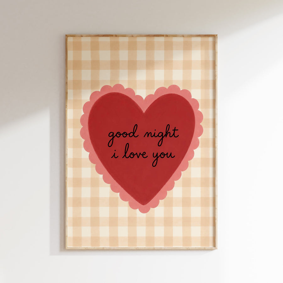Kinderkamer poster - Good night I love you
