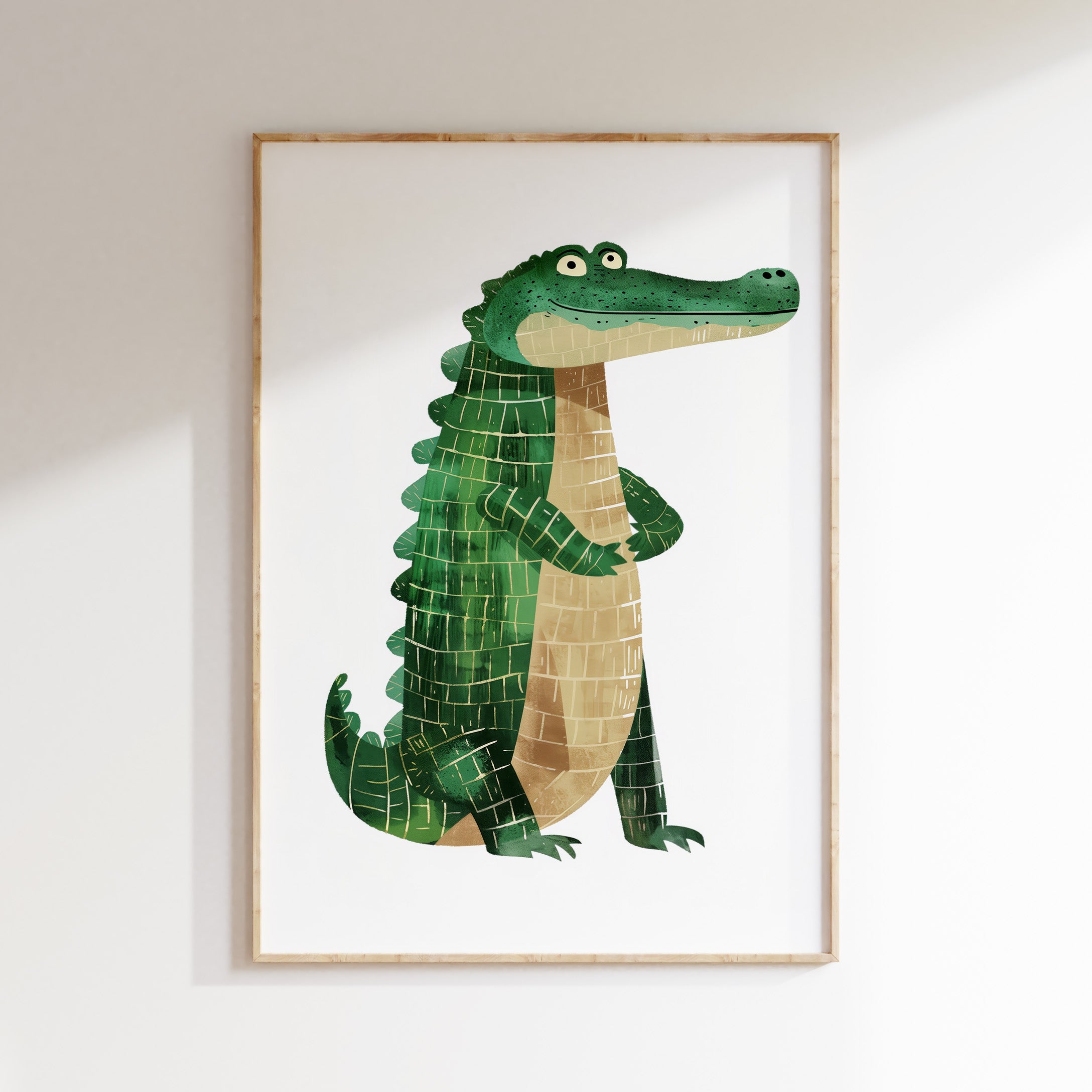 Kinderkamer print - Groene Krokodil