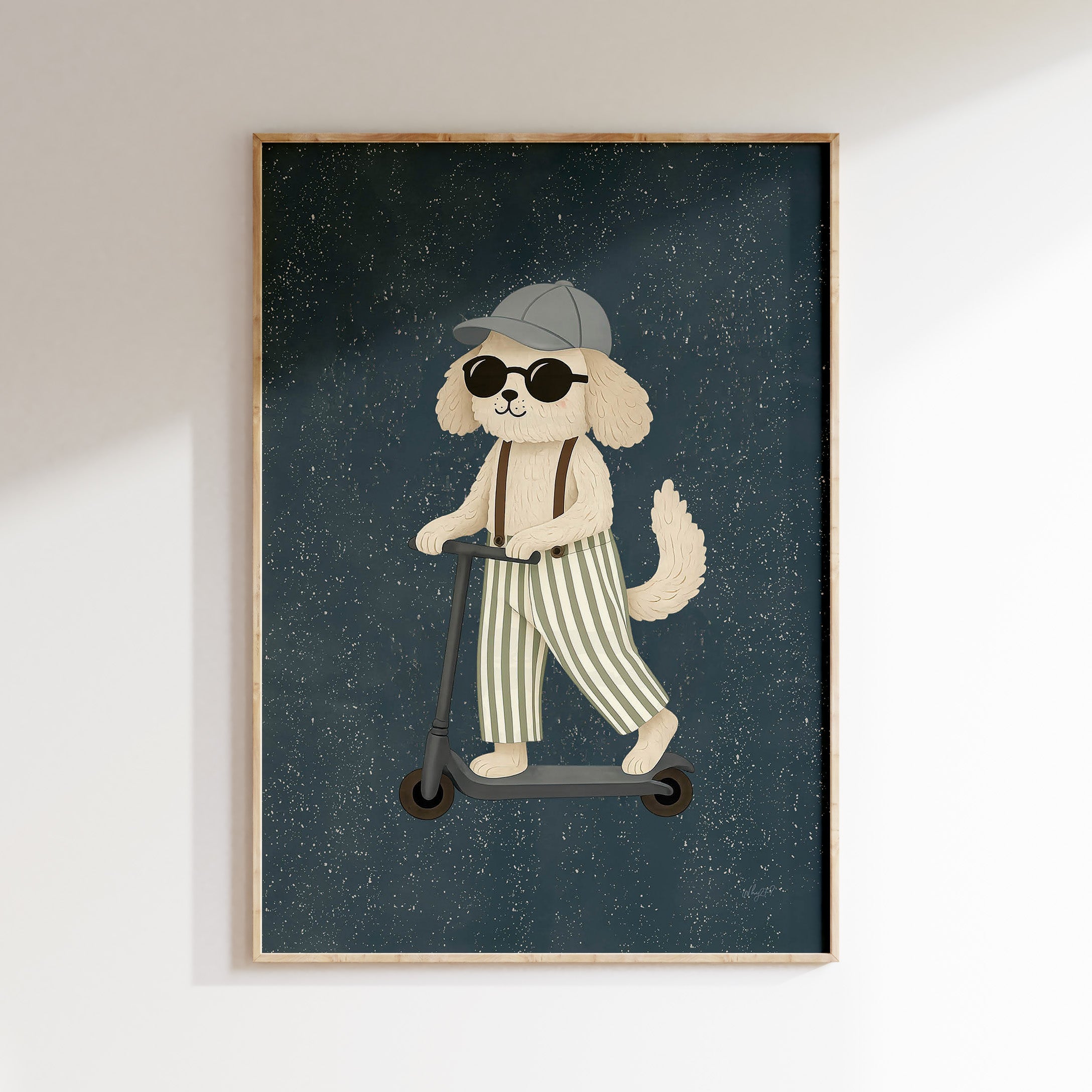 Children's room poster - Cool dog in sneakers