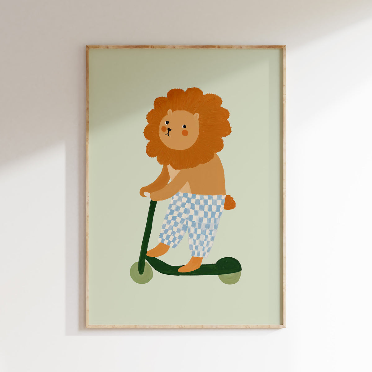 Kinderkamer print - Leeuw op step
